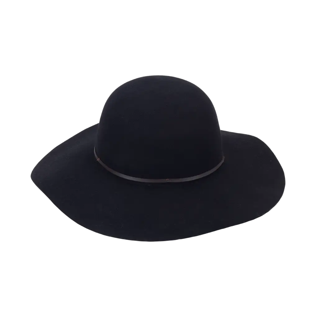 Wide-Brimmed Black Hat