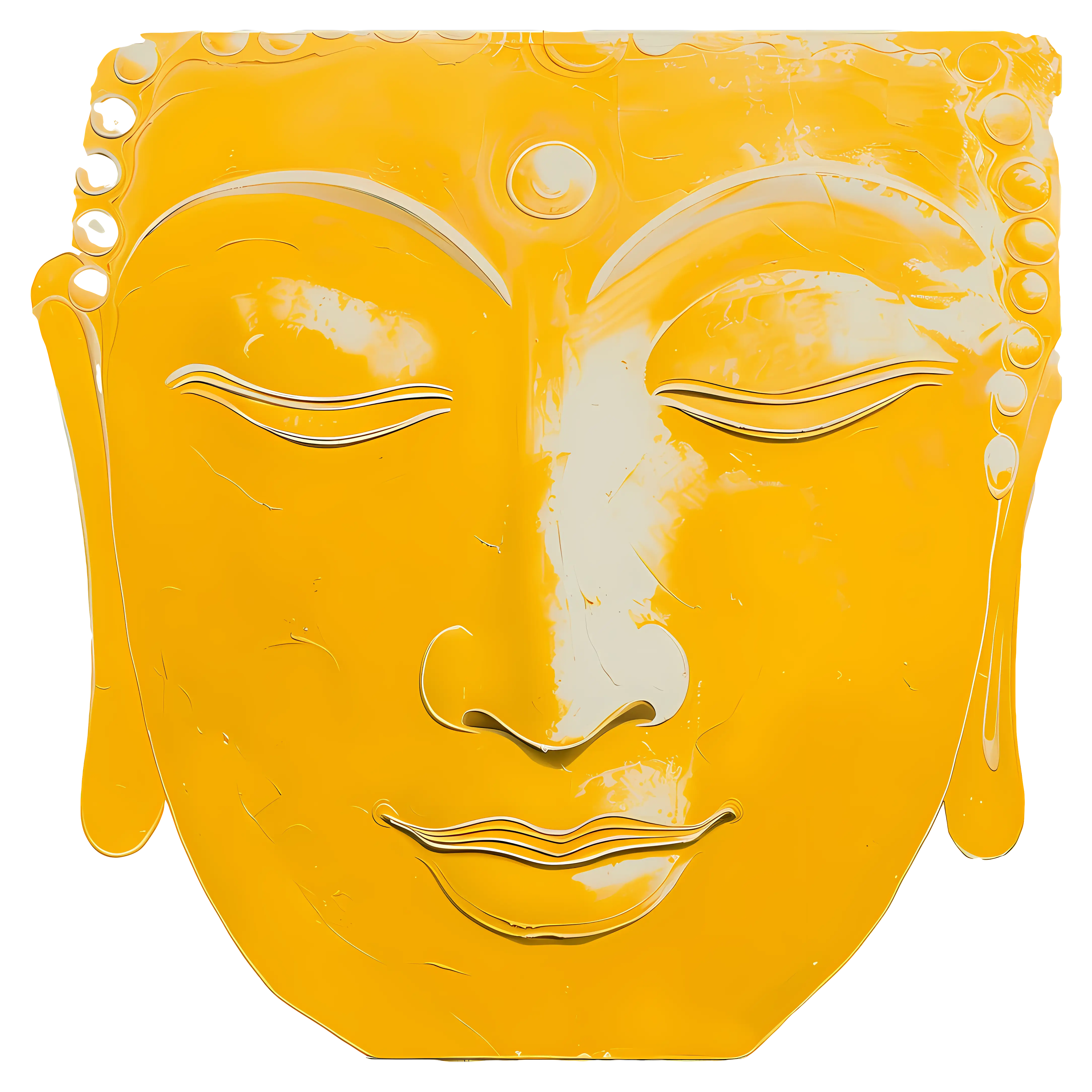 Yellow Buddha Face
