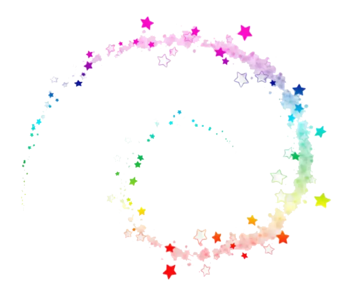 Colorful Circle of Sparkling Stars Pattern