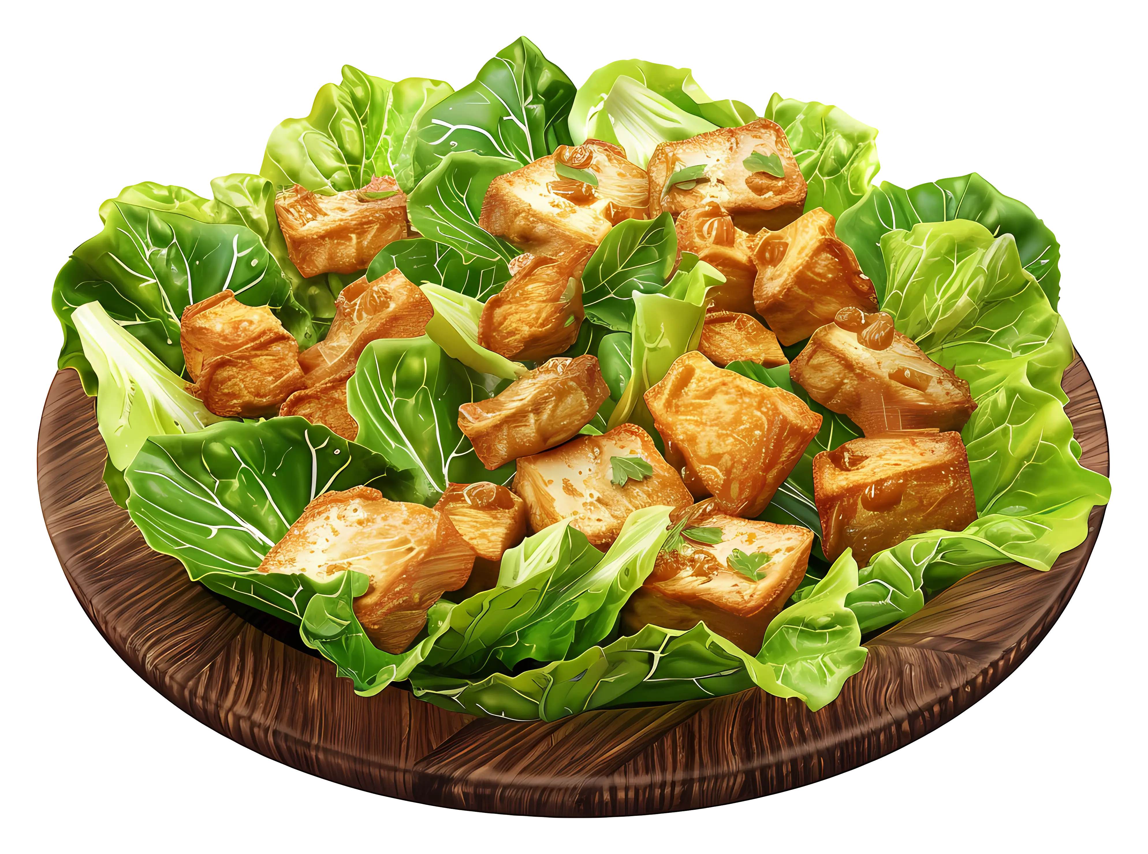 Fried Tofu on Lettuce