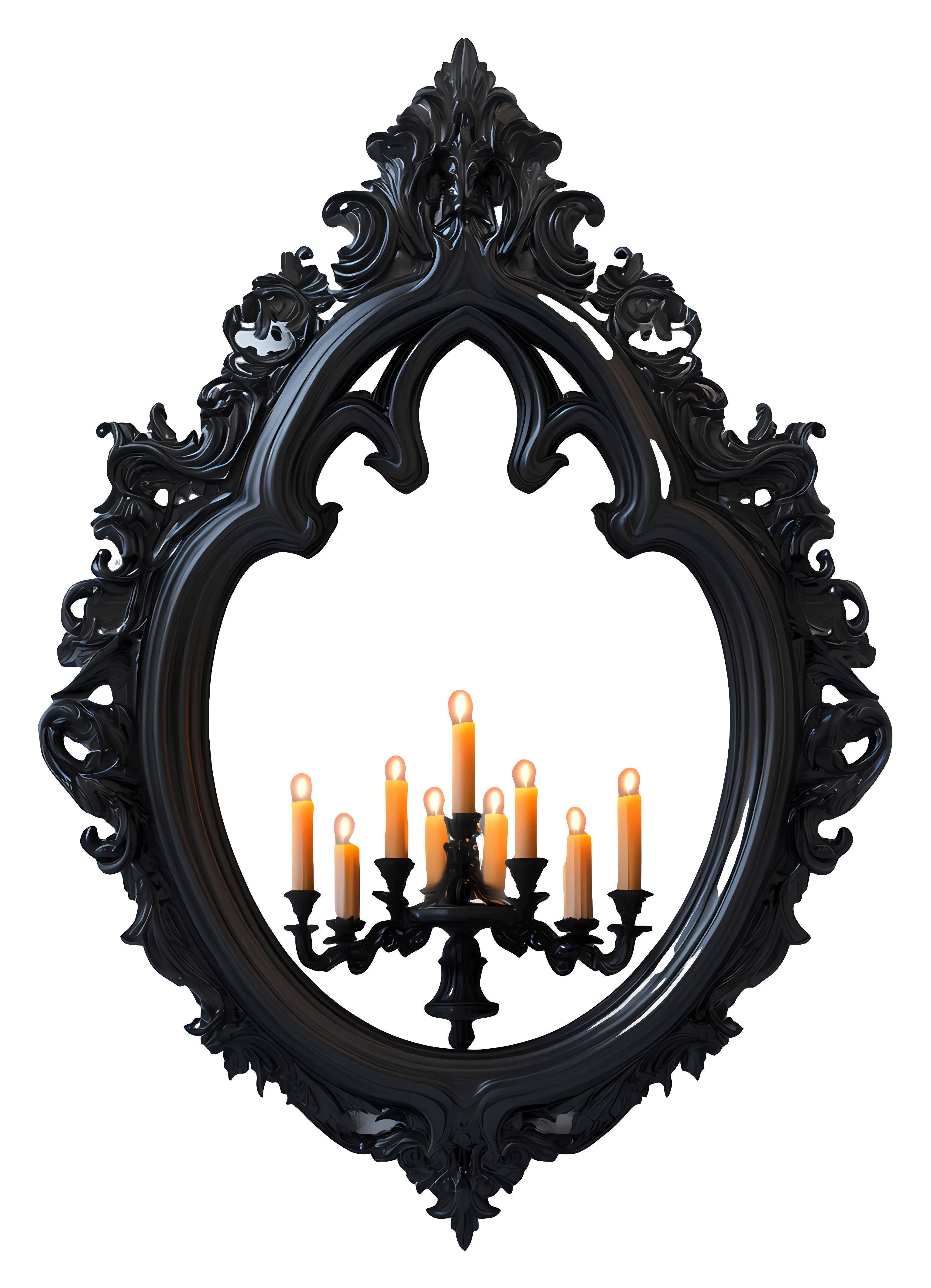 Ornate Mirror with Candles