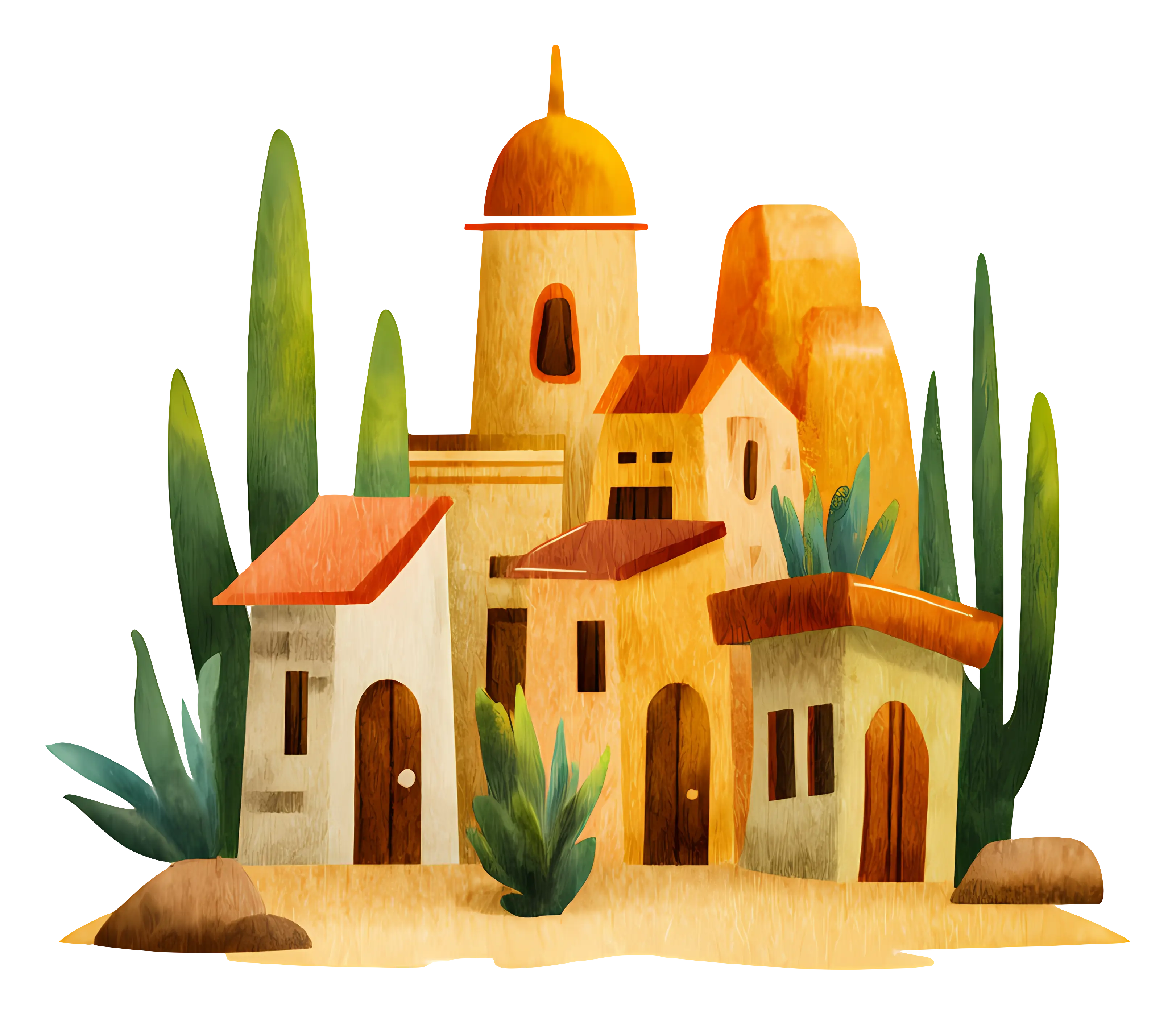 Cartoon Village Houses