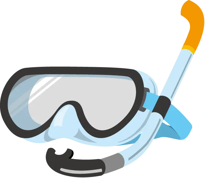 Diving Mask with Attached Snorkel