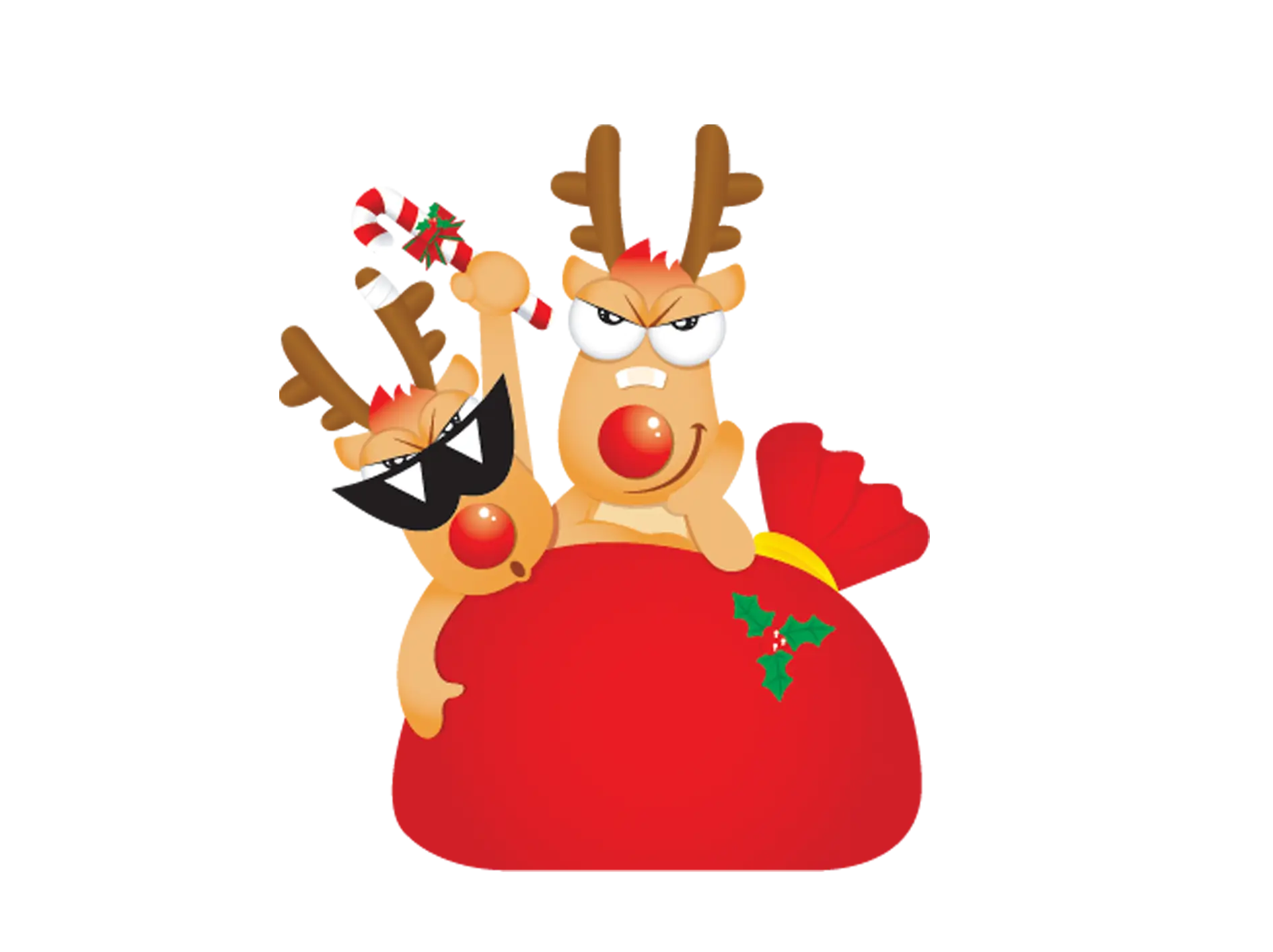 Funny Reindeer with Christmas Bag