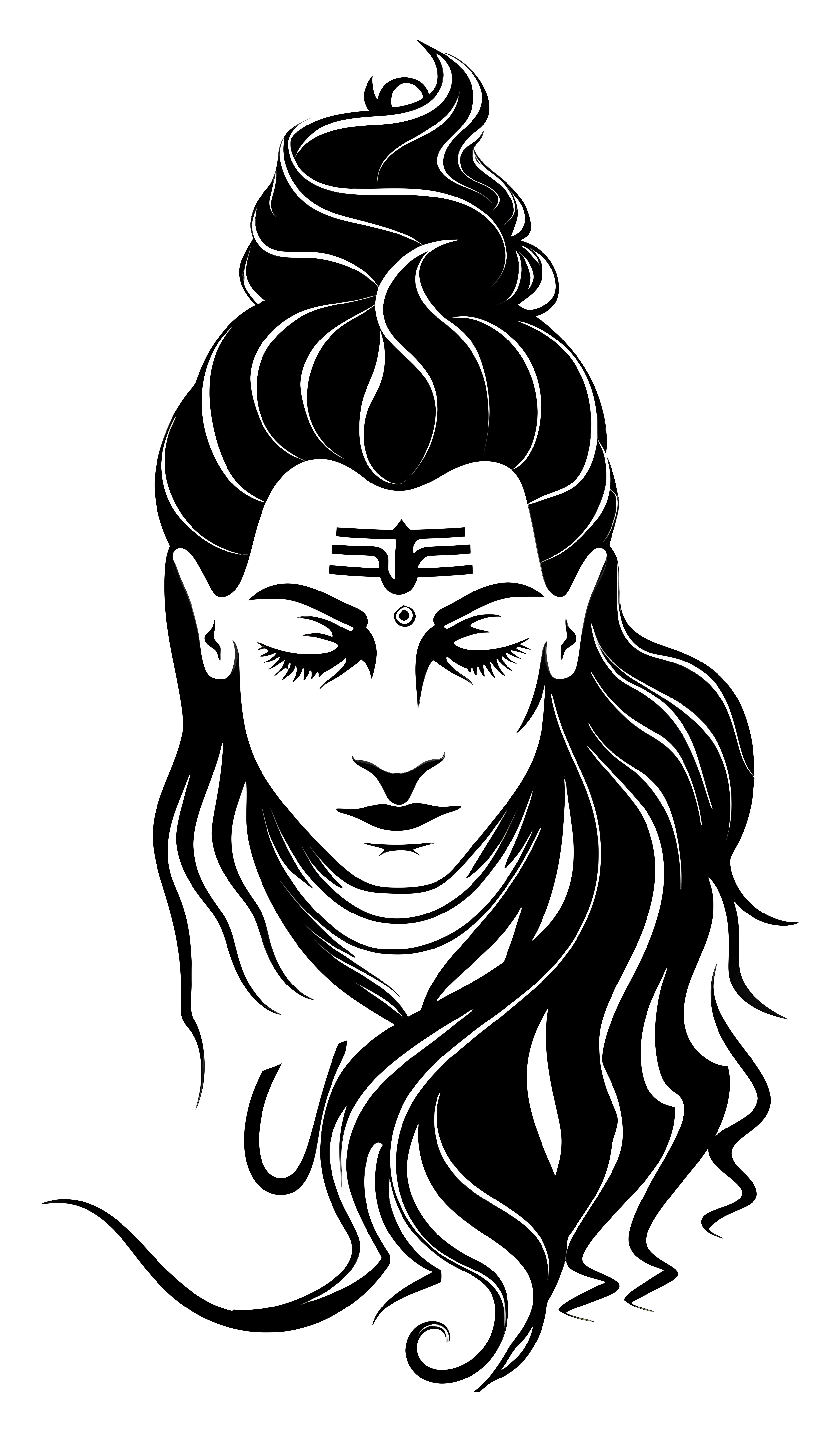 Black and White Shiva Illustration