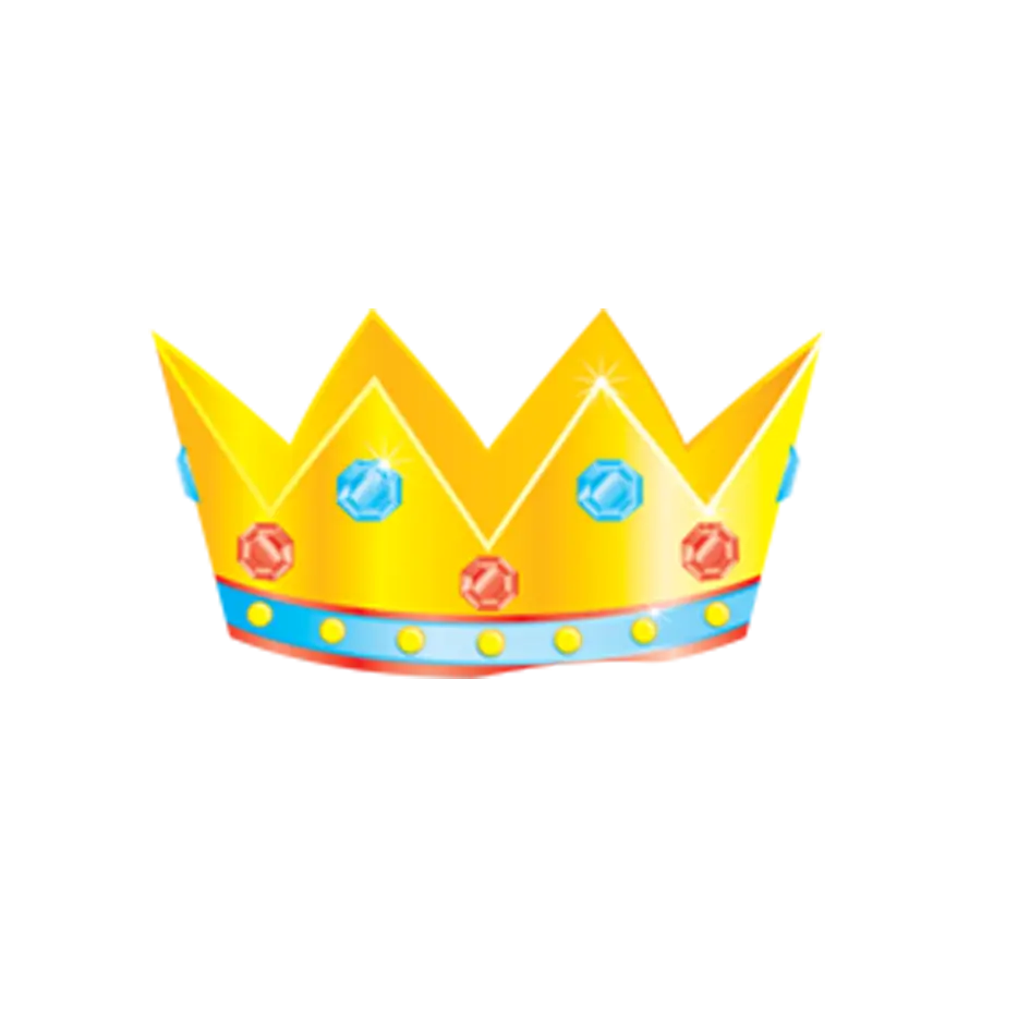 Cartoon Yellow Crown with Gems Illustration