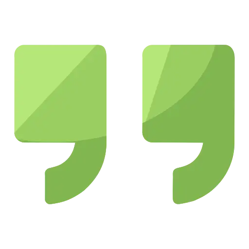 Green Quotation Marks Icon Design