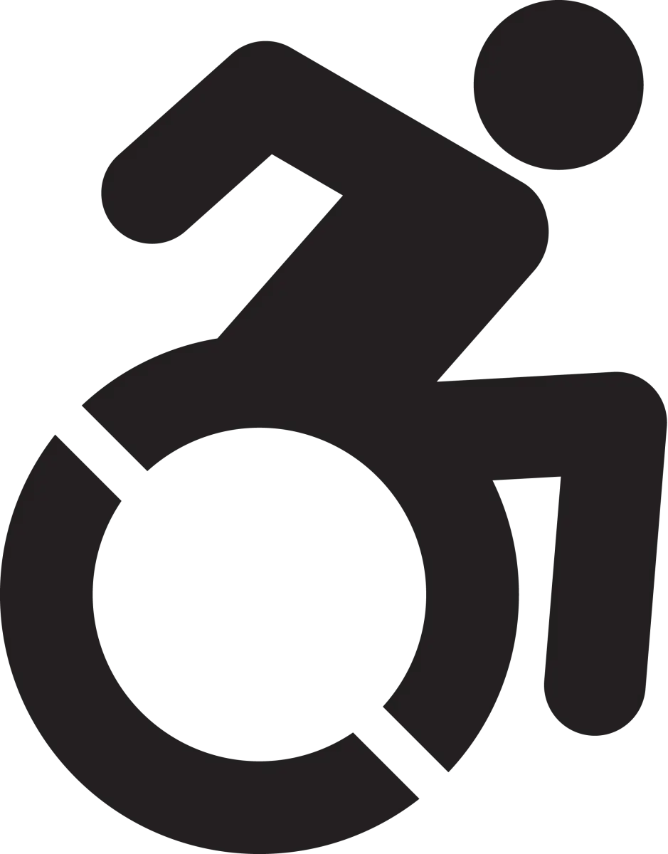 Wheelchair Accessibility Icon with Dynamic Motion