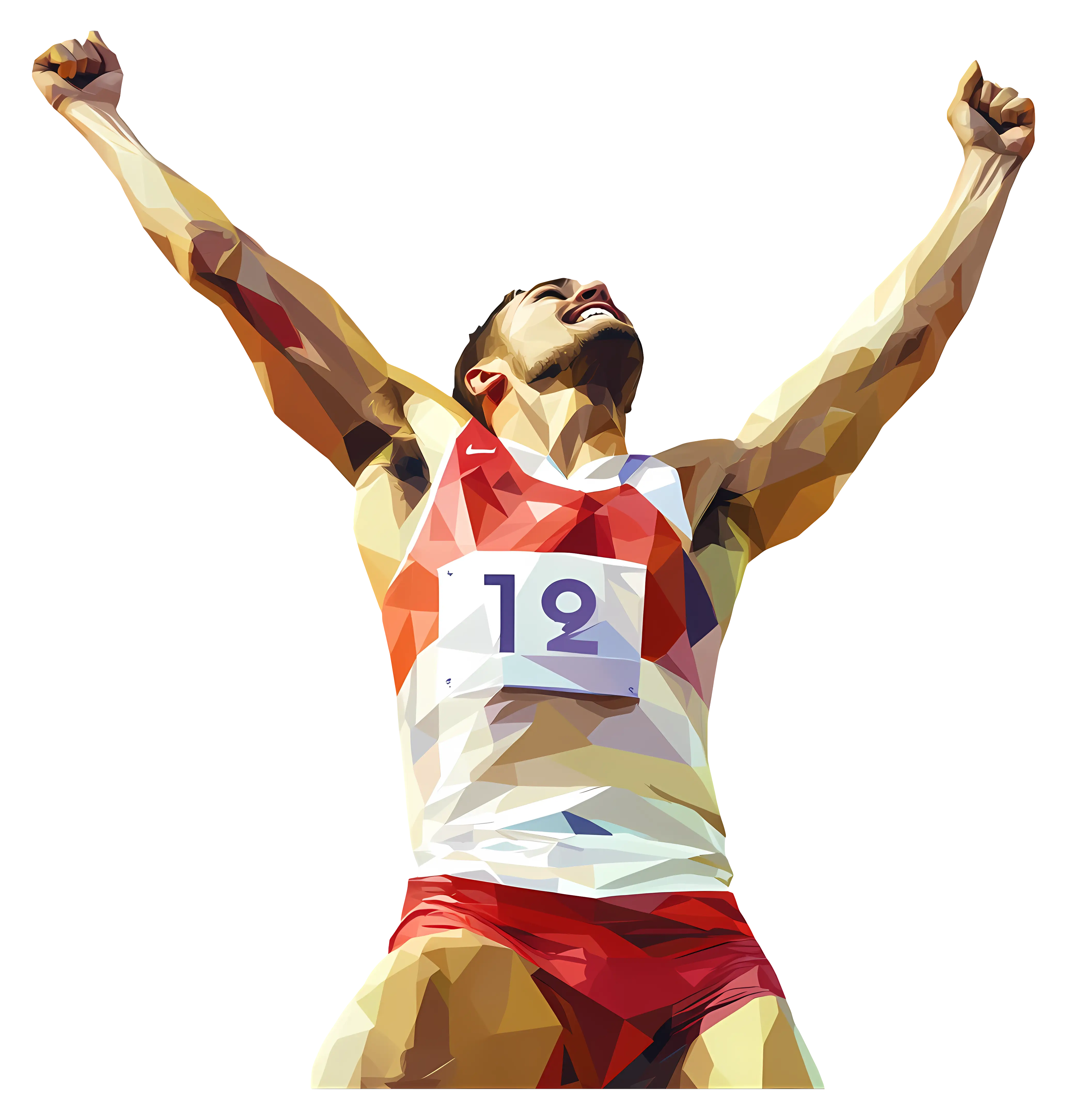 Victorious Runner at the Finish Line