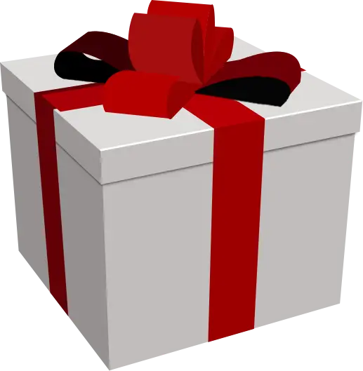 White Gift Box with Red Ribbon