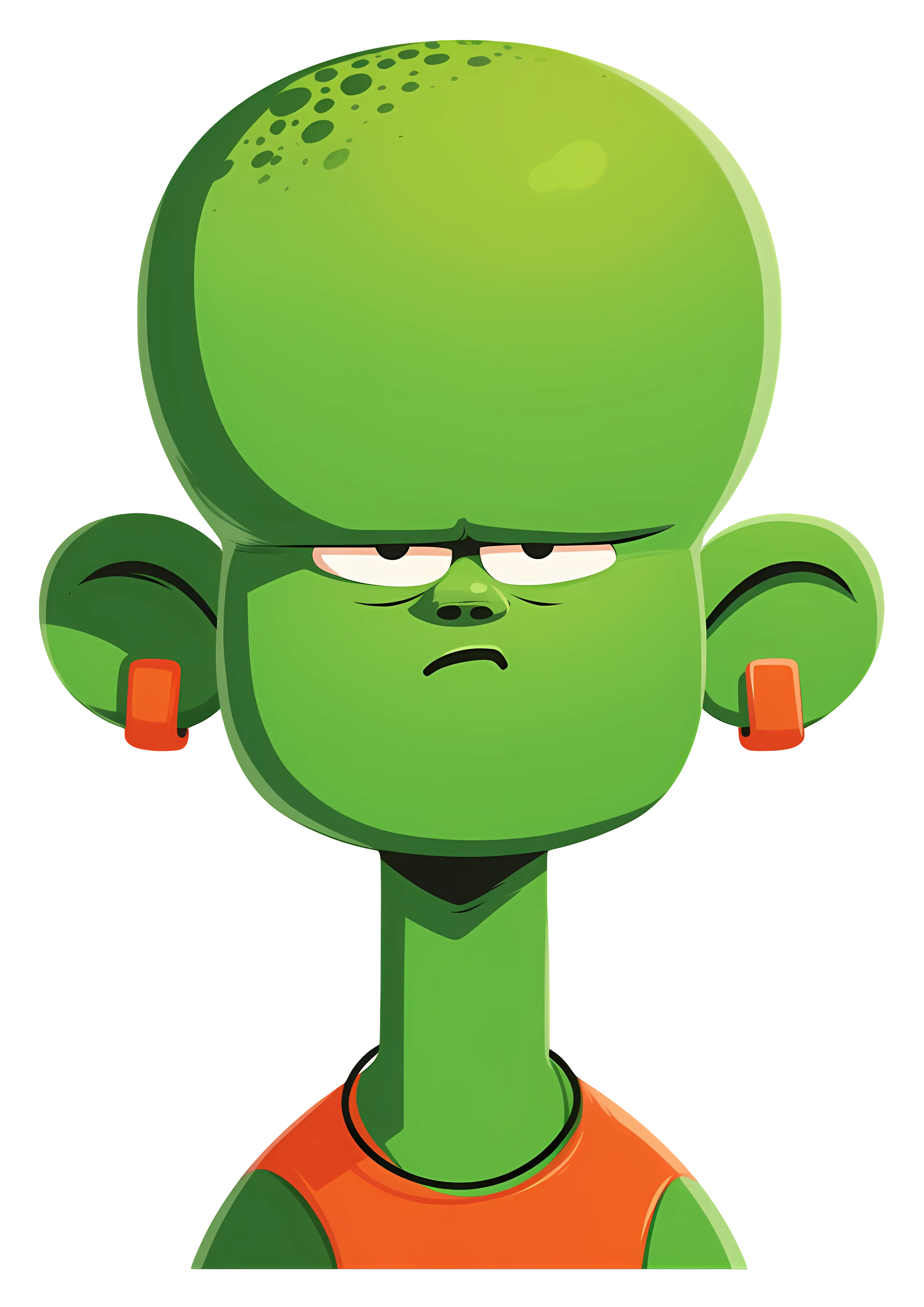Green Alien Cartoon Character