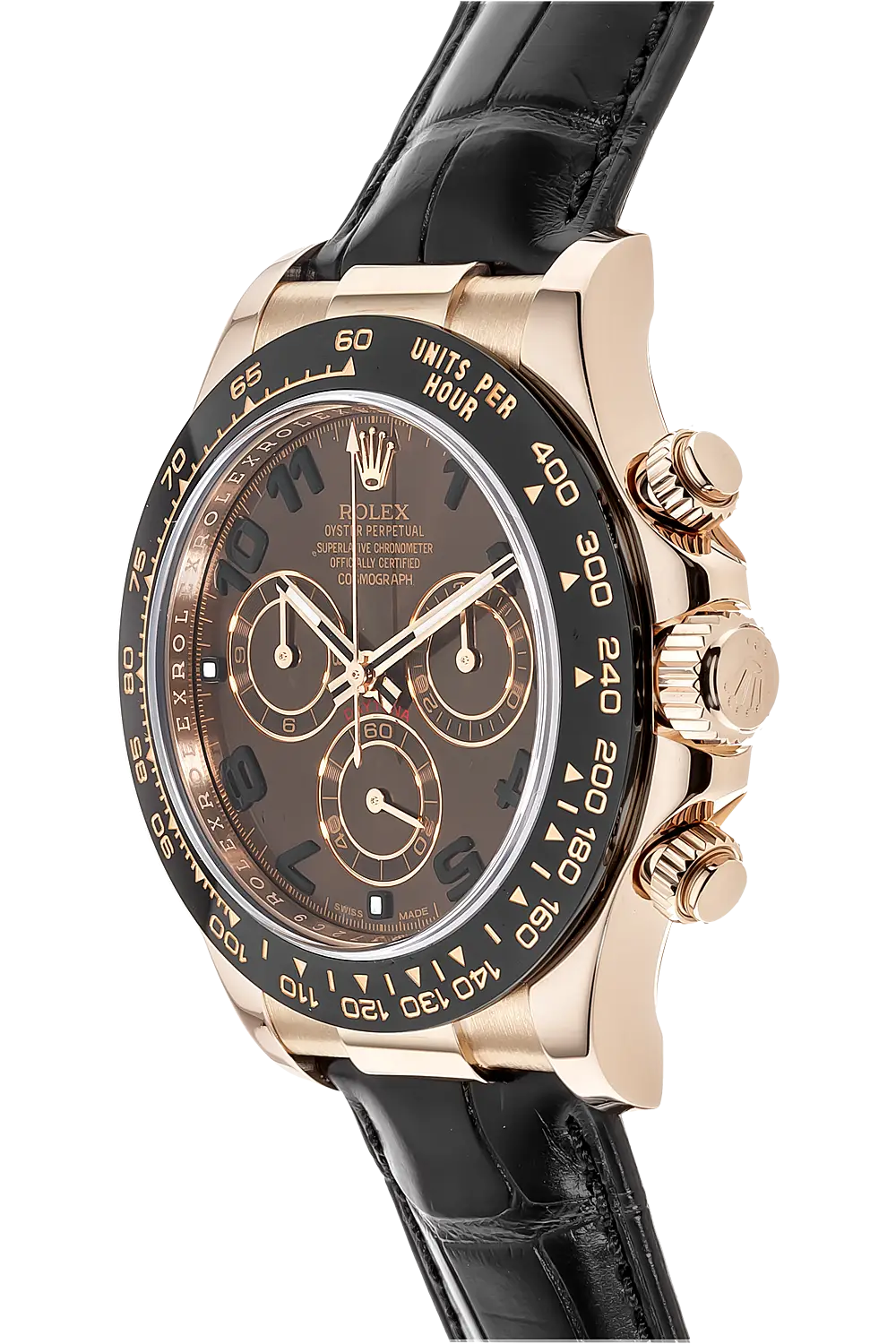 Luxury Gold-Plated Wristwatch with Black Leather Strap