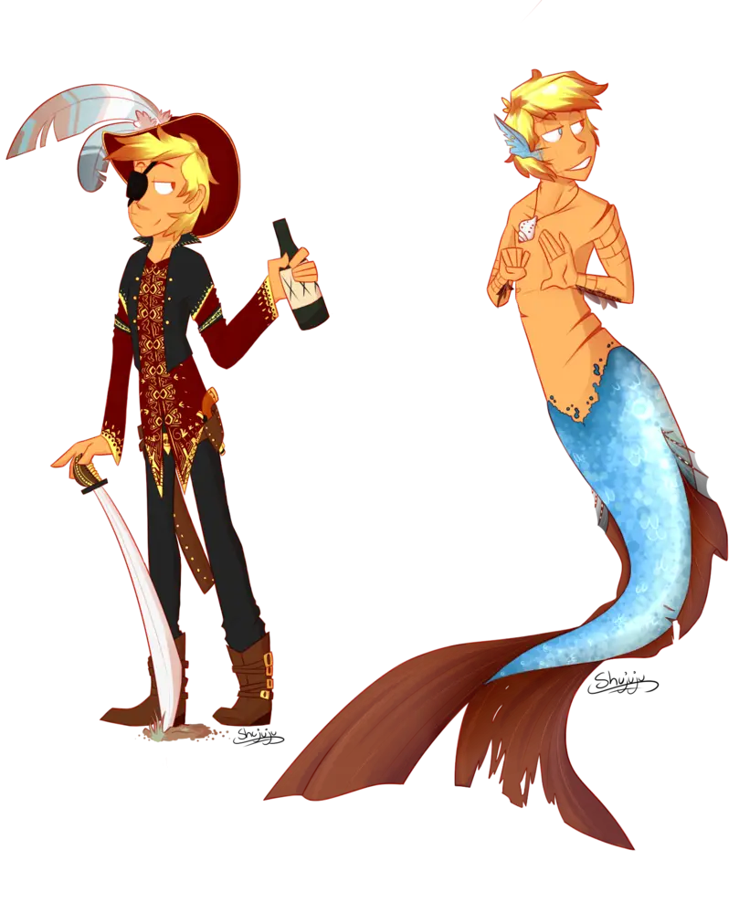 Fantasy Pirate and Merman Characters