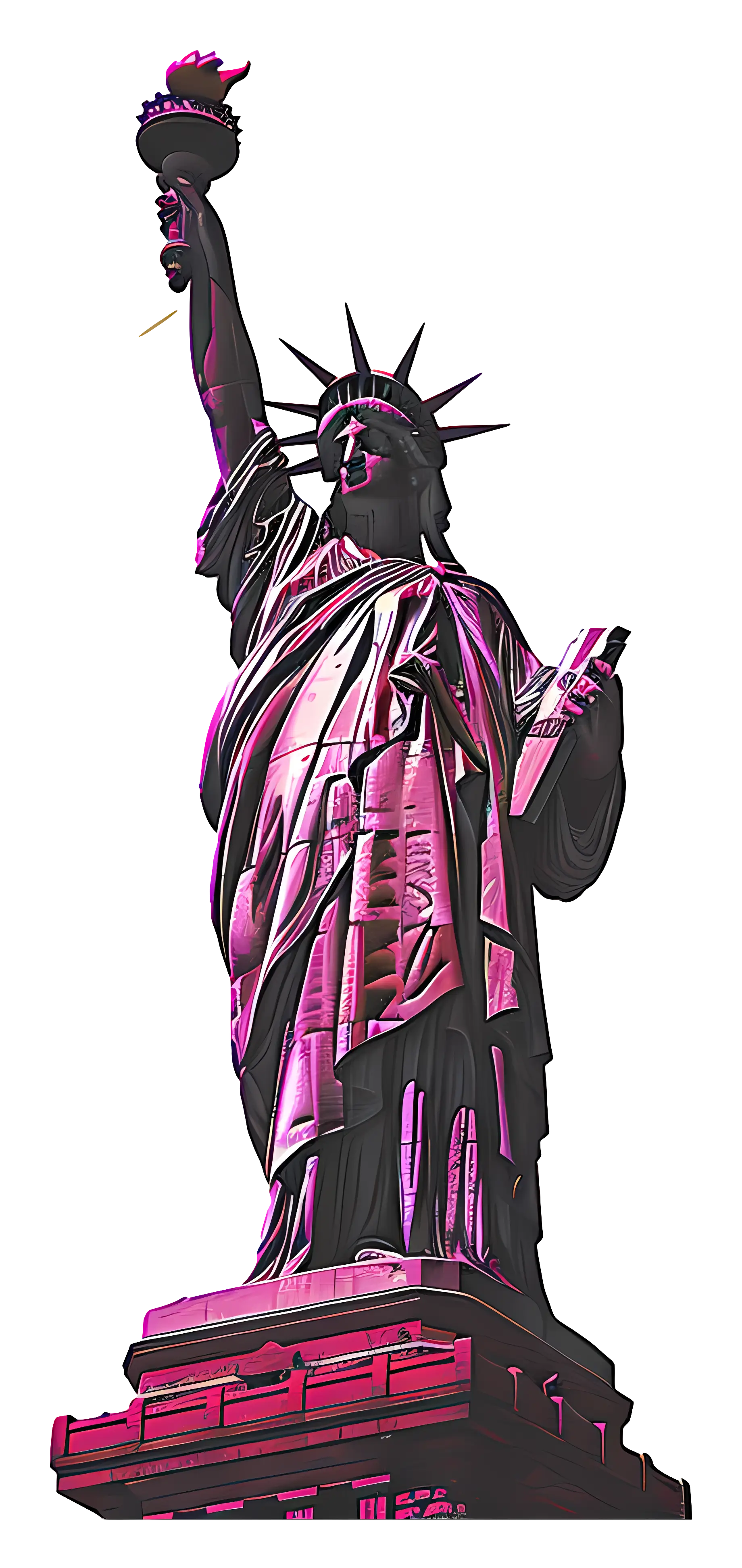 Pink Statue of Liberty Illustration