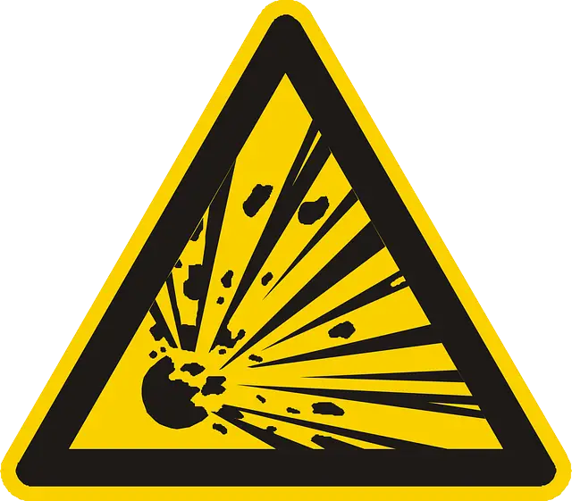 Yellow Explosion Hazard Warning Sign