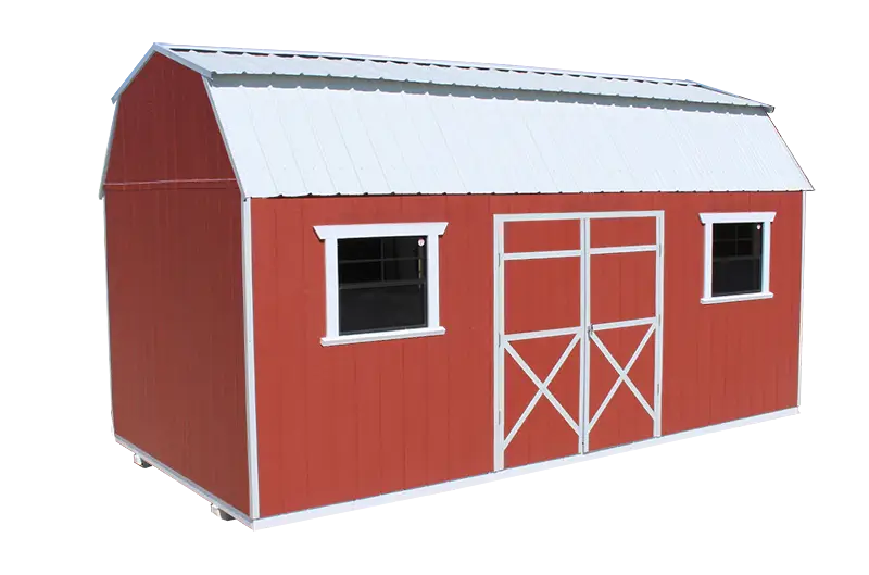 Traditional Red Barn Structure for Farm Environment