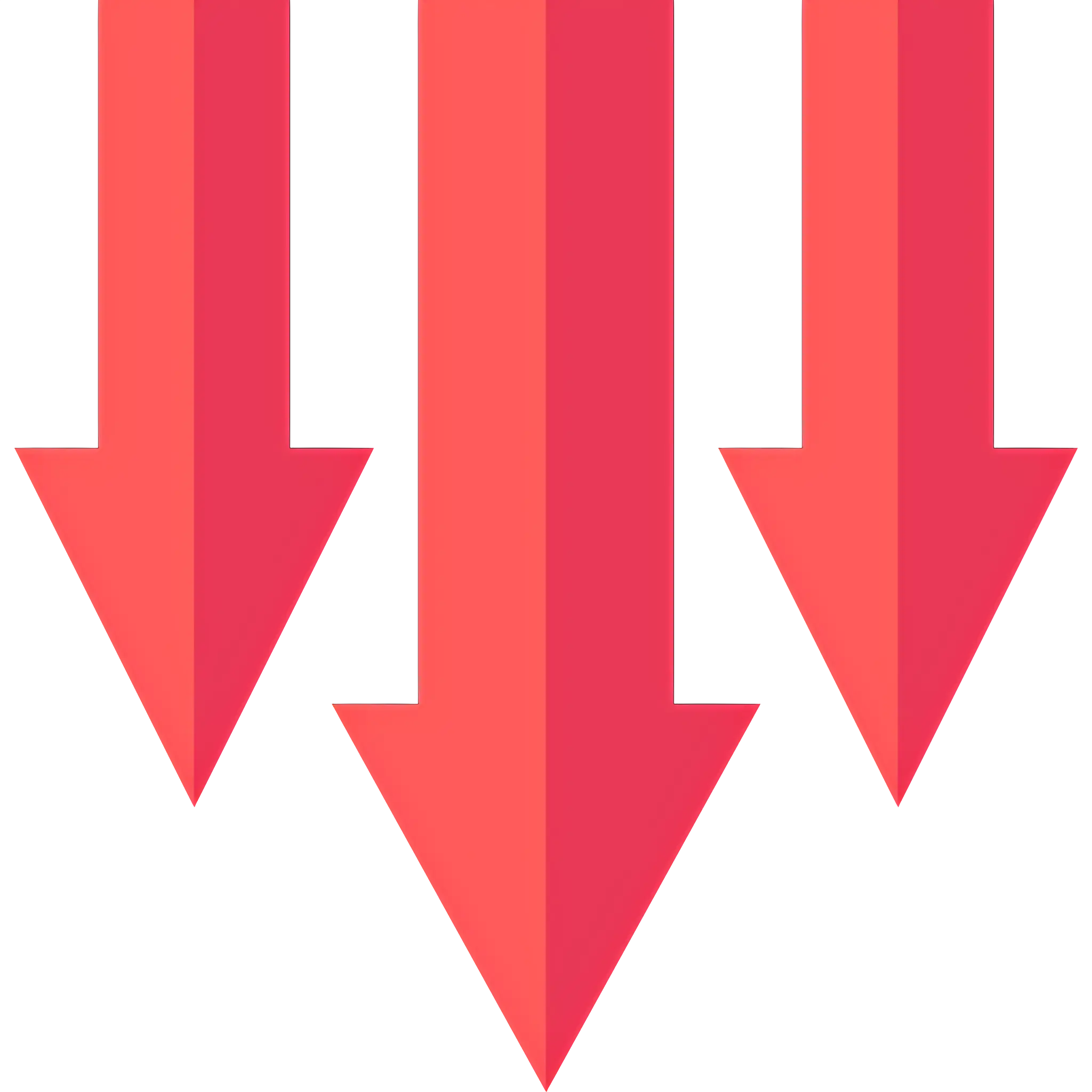 Red Downward Arrows