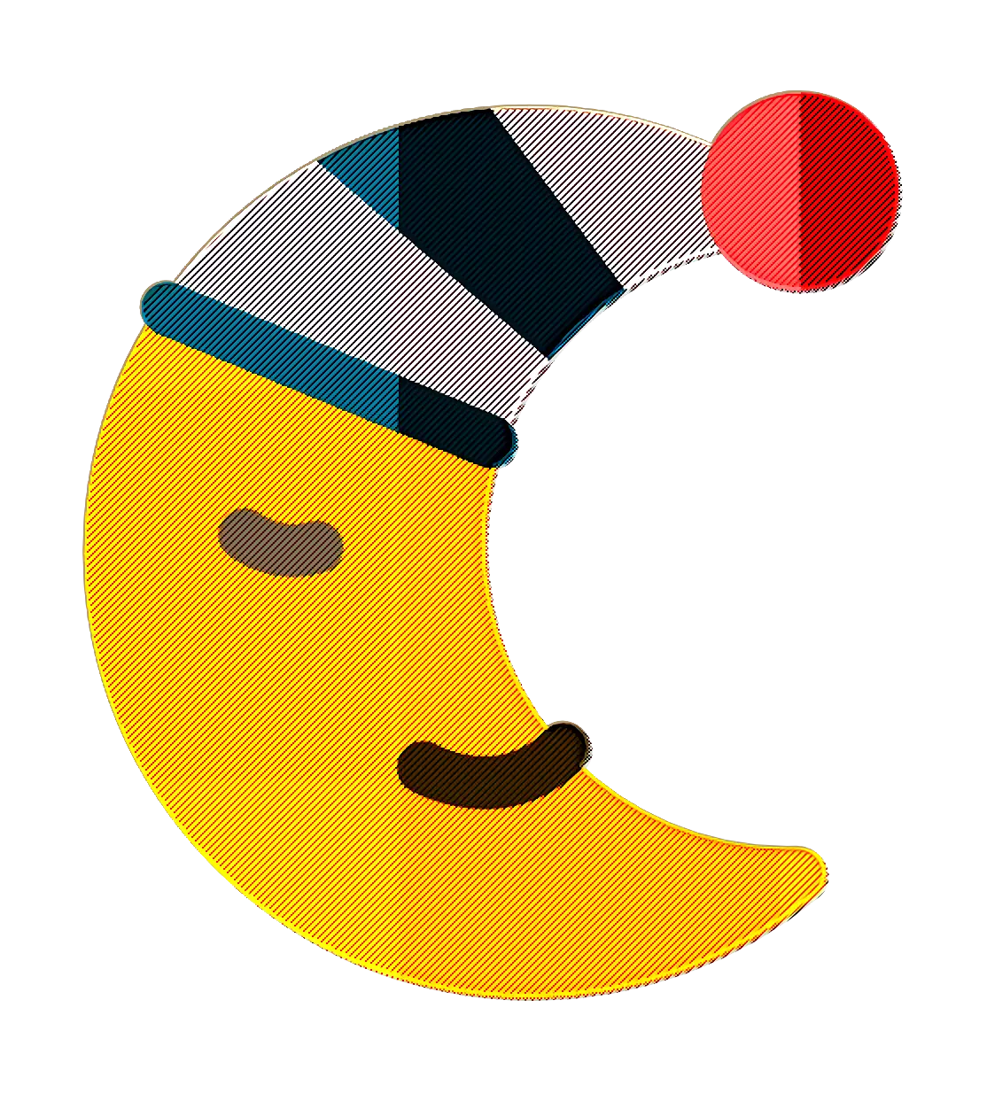 Sleeping Moon with Hat