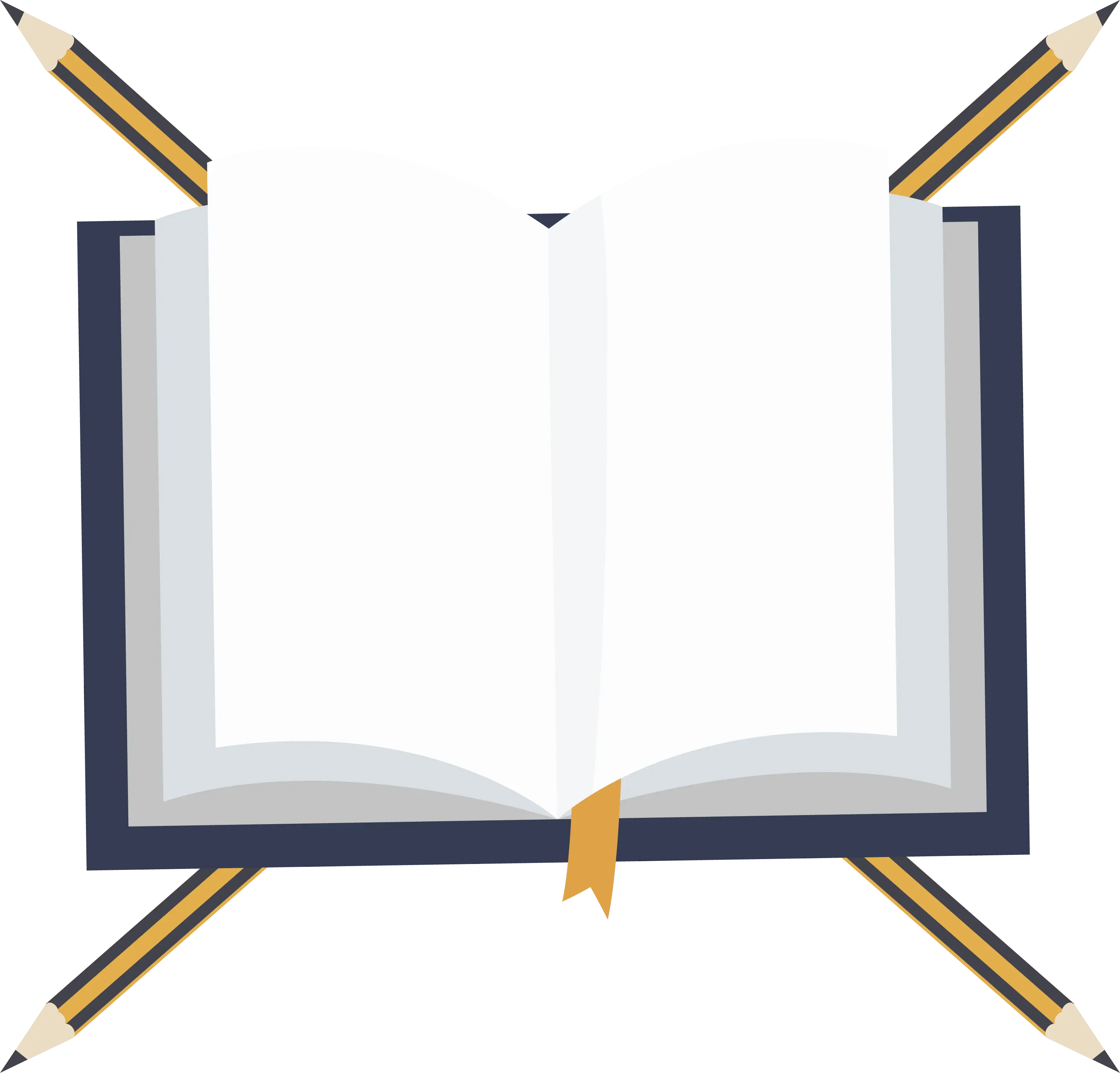 Open Book with Pencils for Study