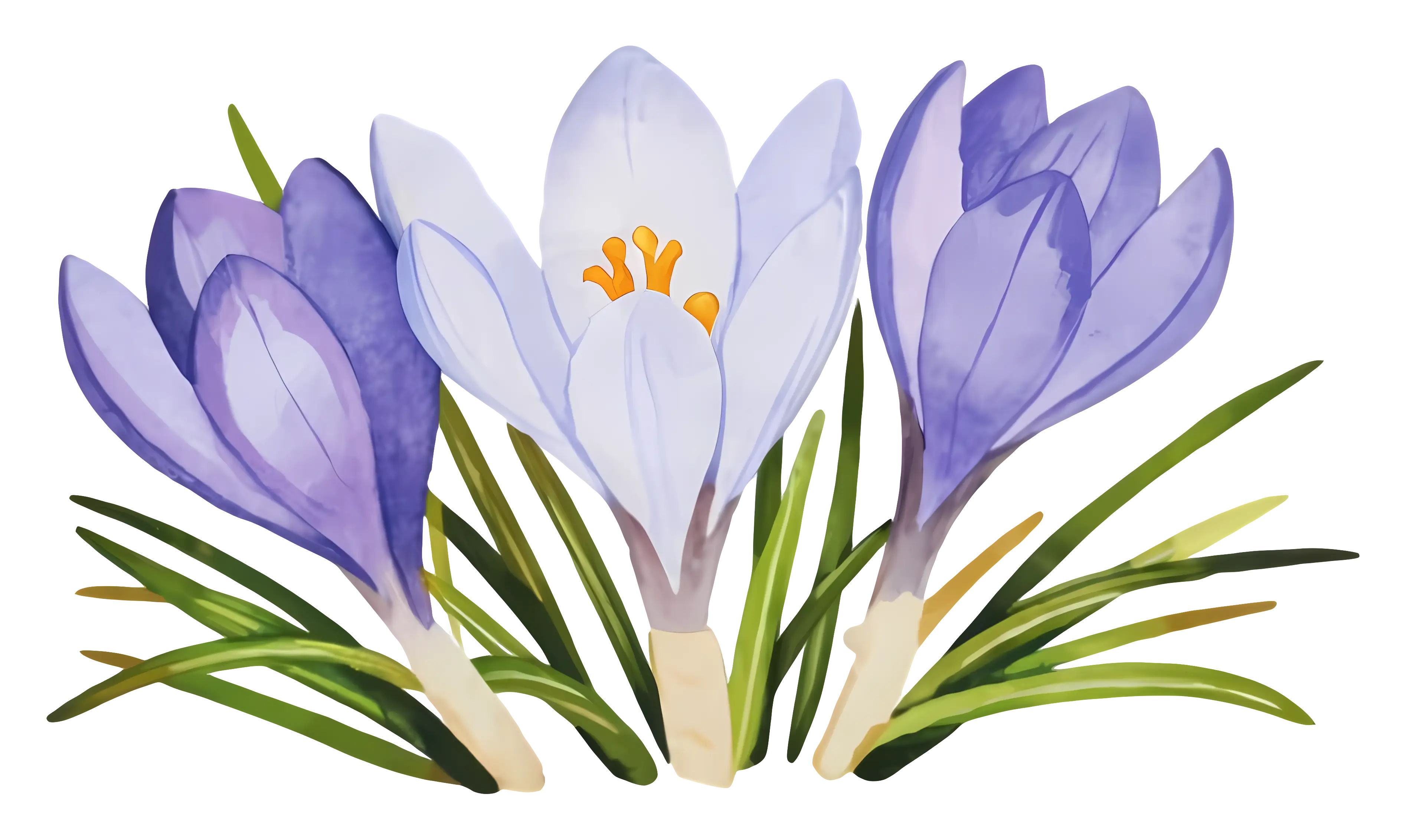 Purple Crocus Flowers in Bloom