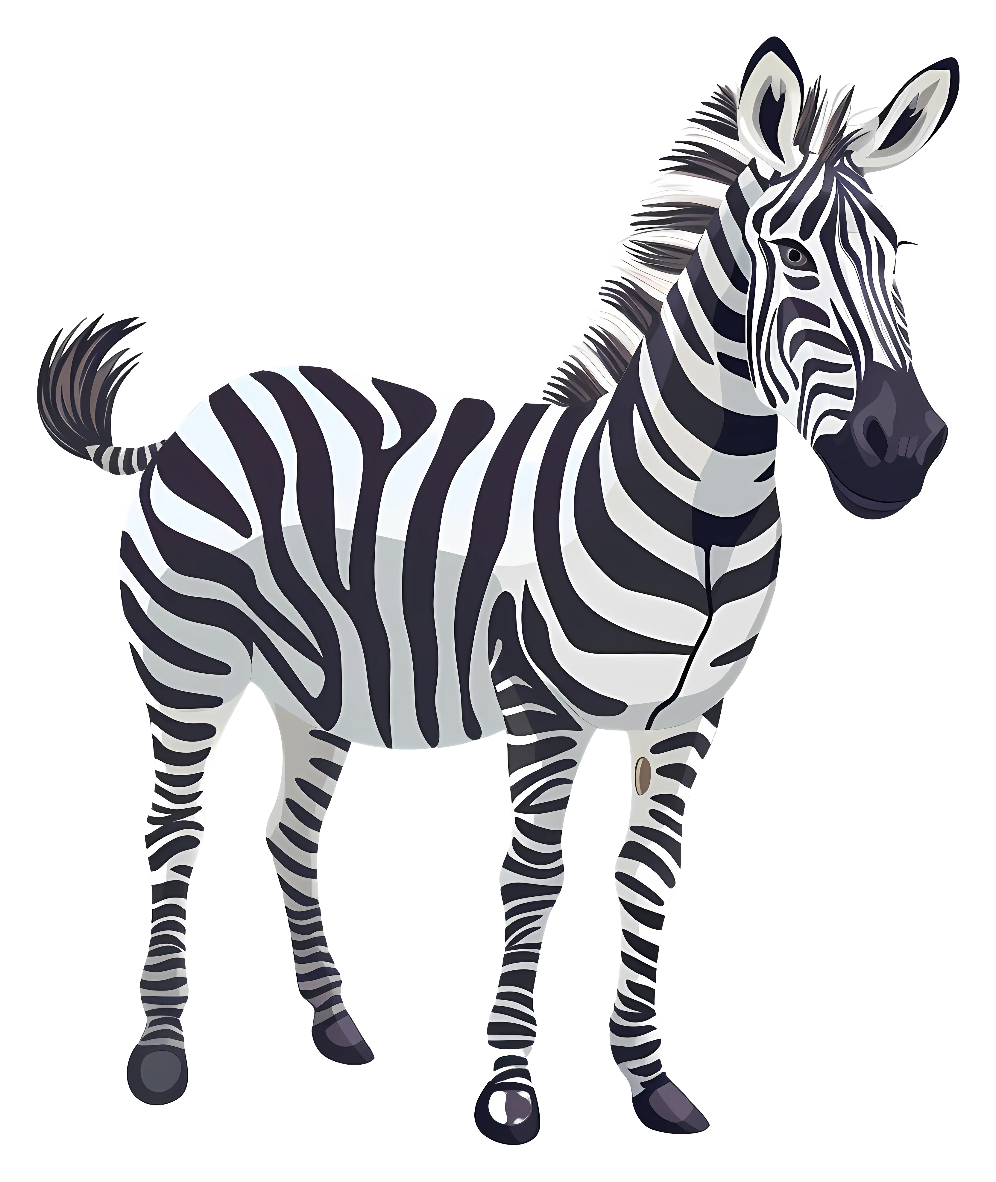 Zebra Illustration from Front View
