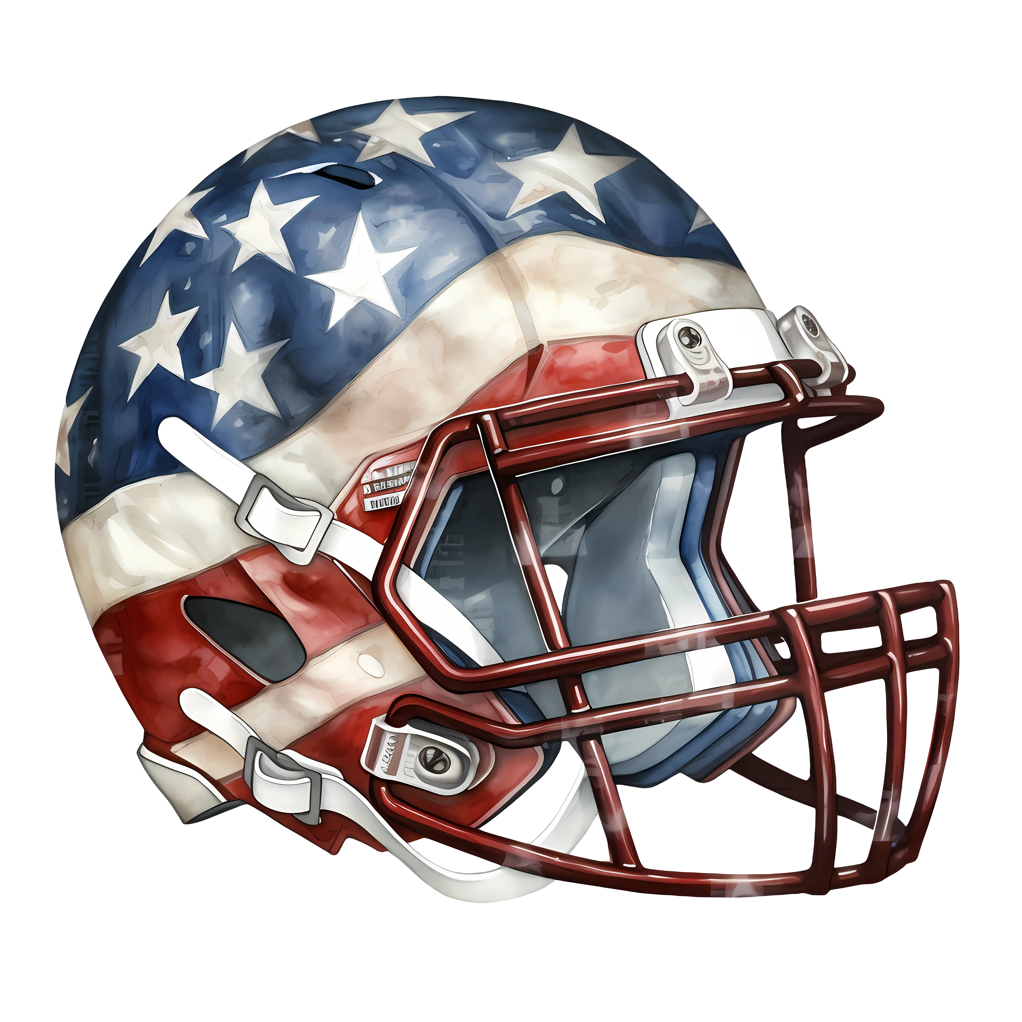 American Football Helmet with Flag Design