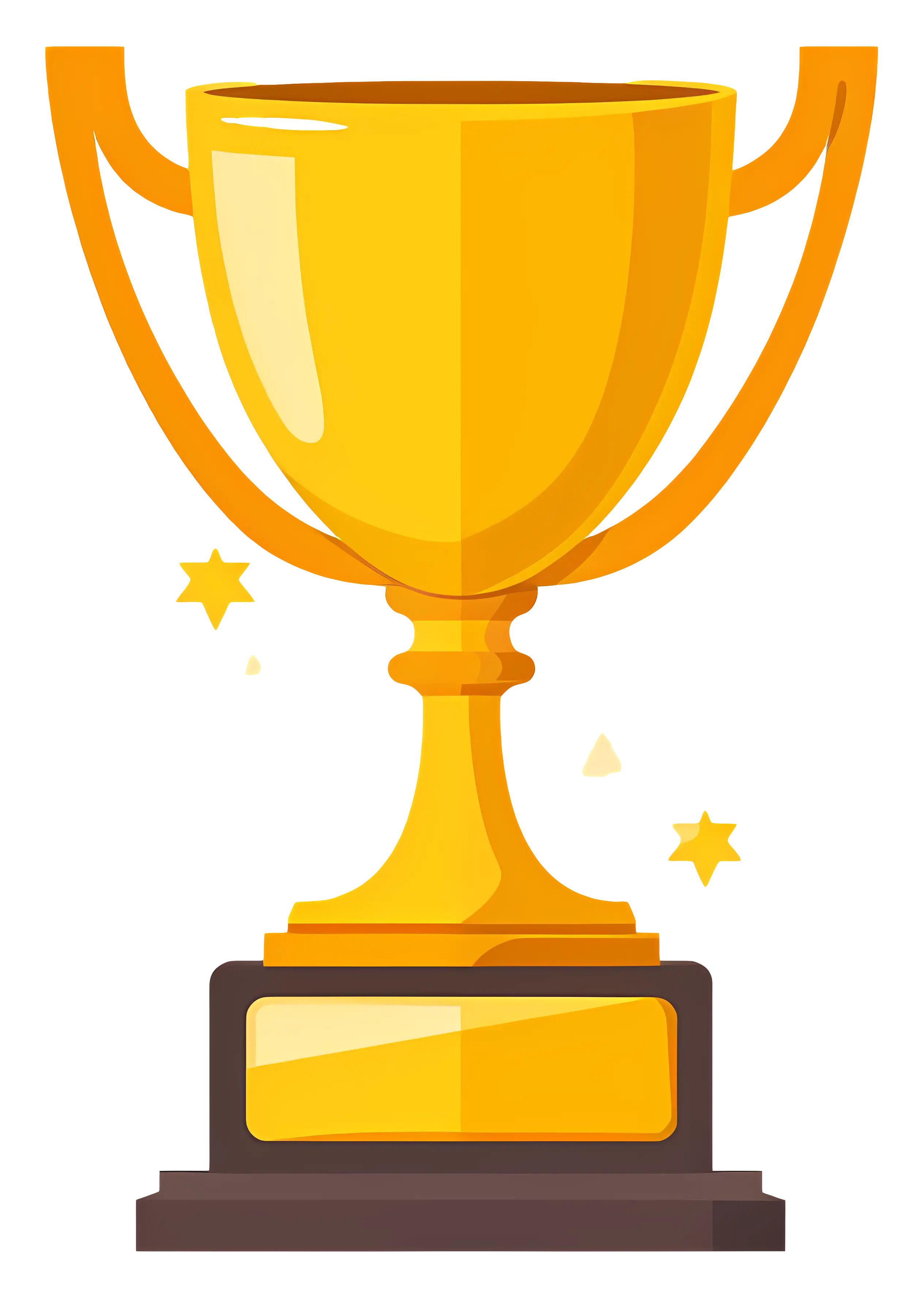 Golden Trophy with Decorative Stars Illustration