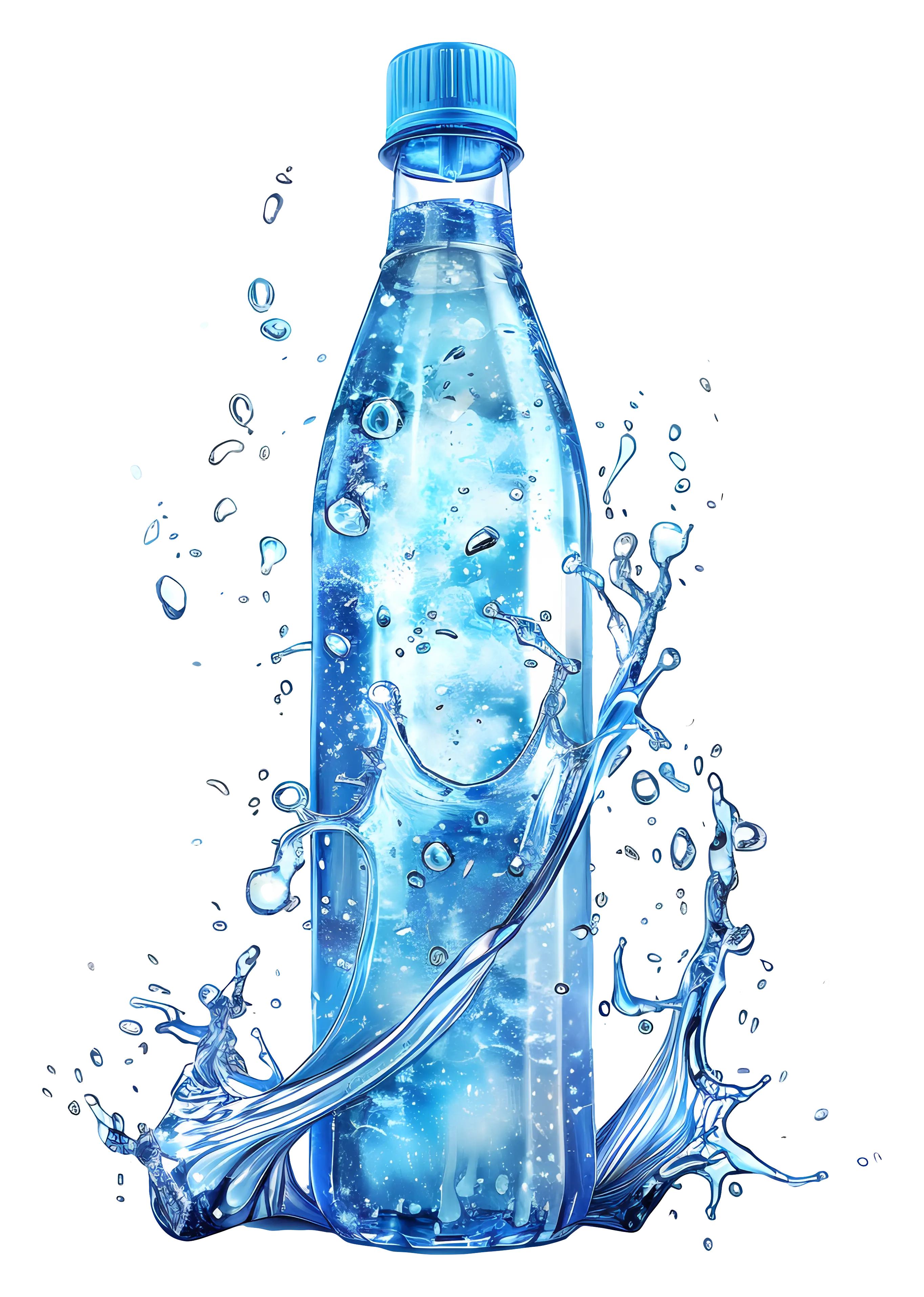 Refreshing Water Bottle with Dynamic Splashes