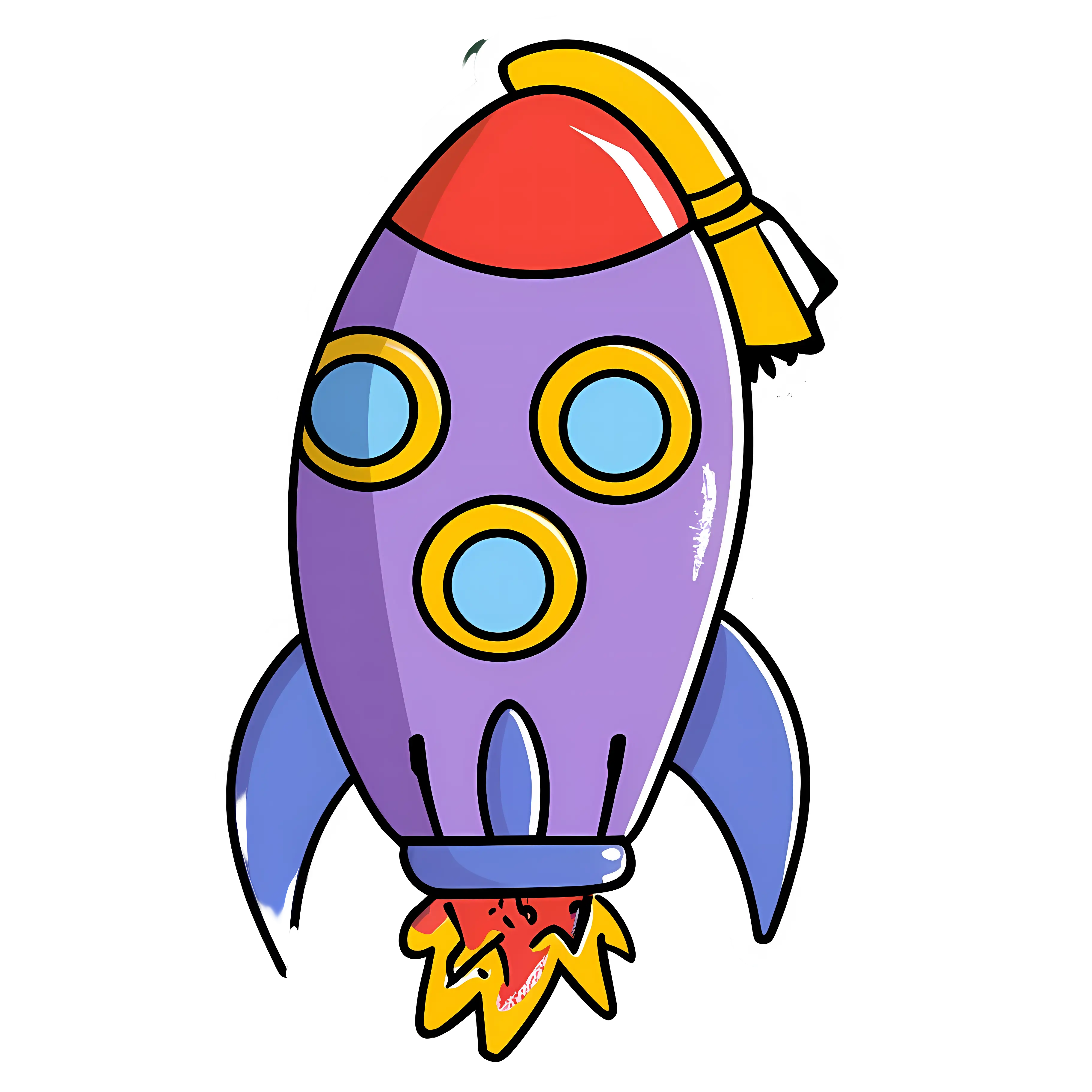 Colorful Cartoon Rocket