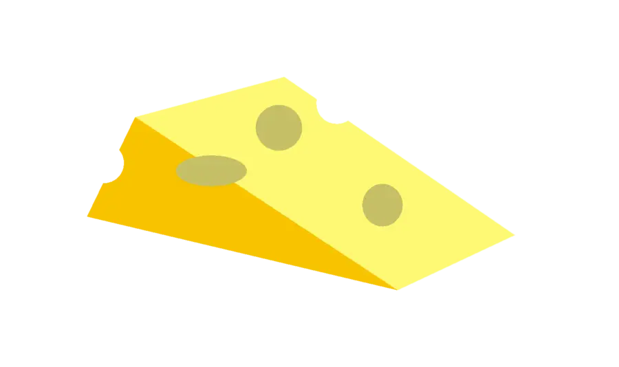 Piece of Yellow Cheese for Snacks or Cooking