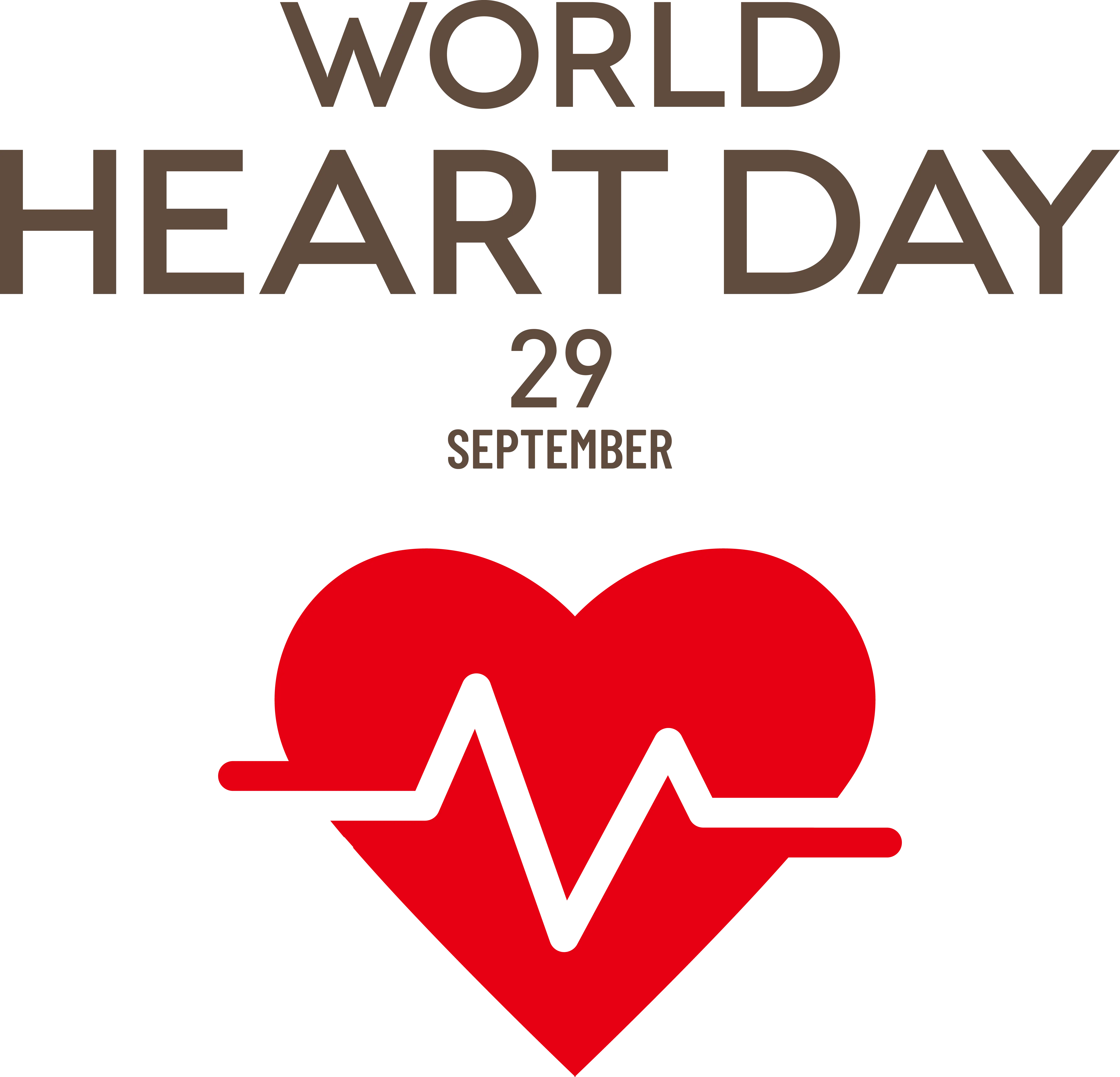 World Heart Day Design with Red Heart and Pulse