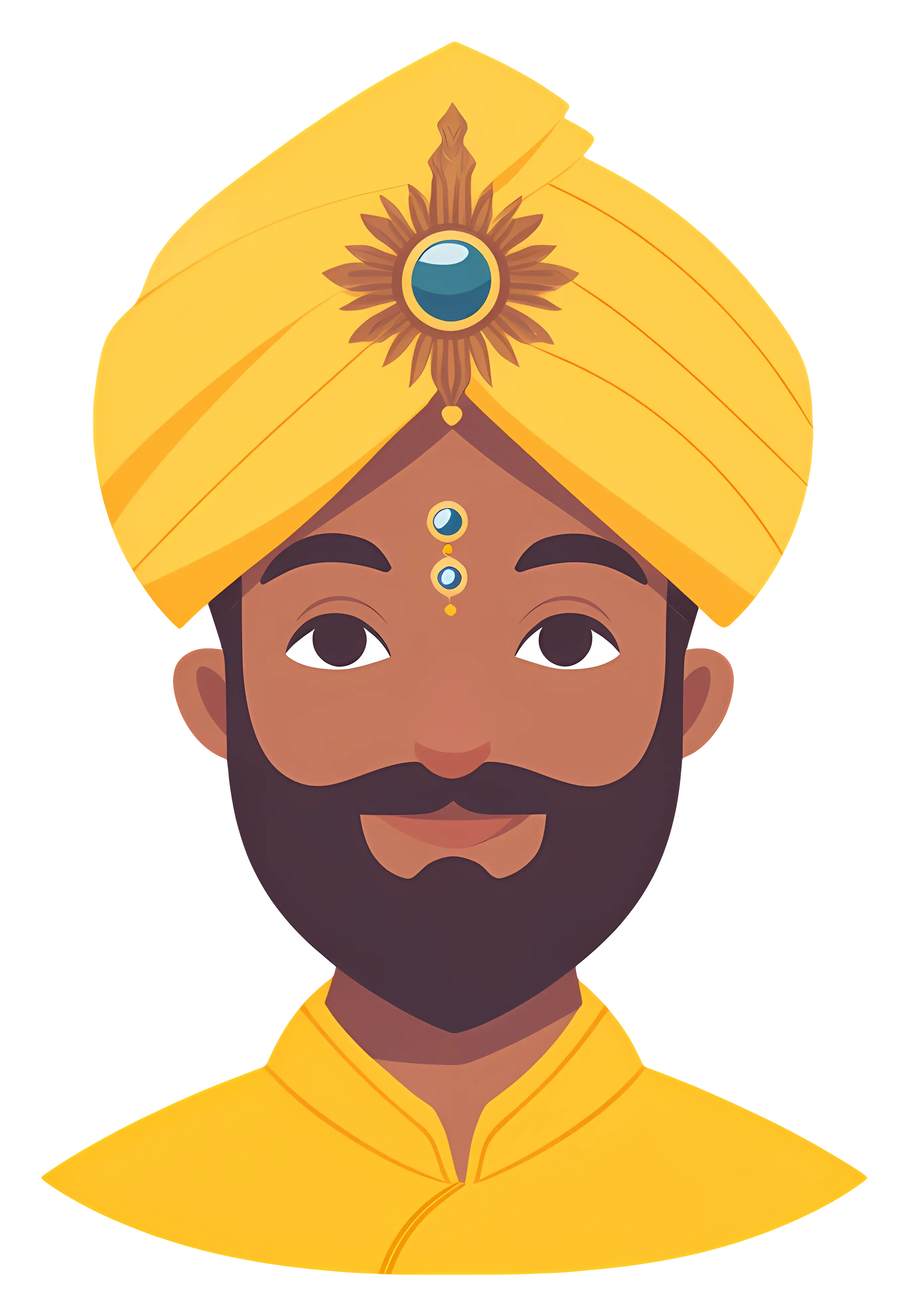 Man in Traditional Attire with Turban