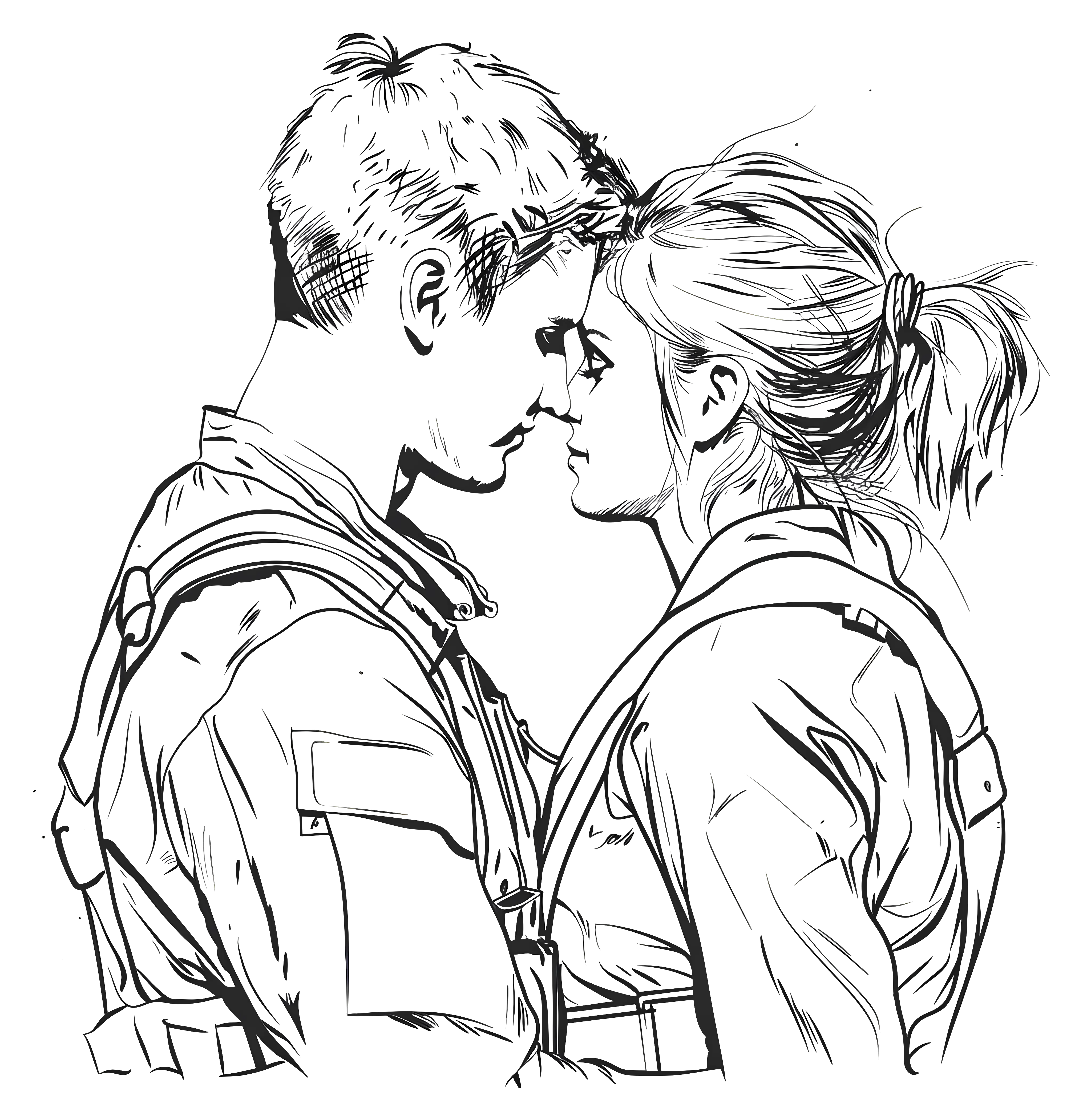 Couple Embracing Sketch