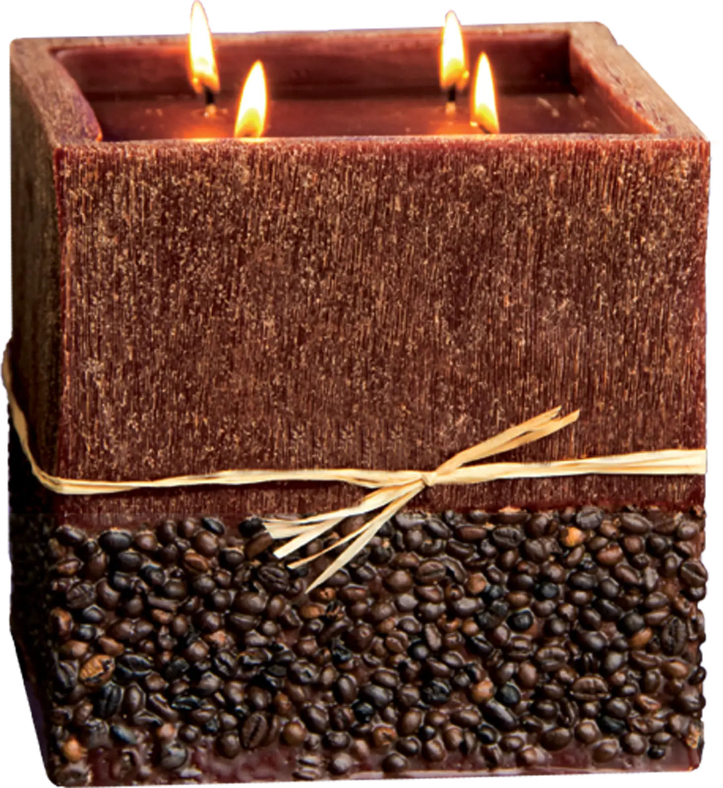 Square Candle with Coffee Beans