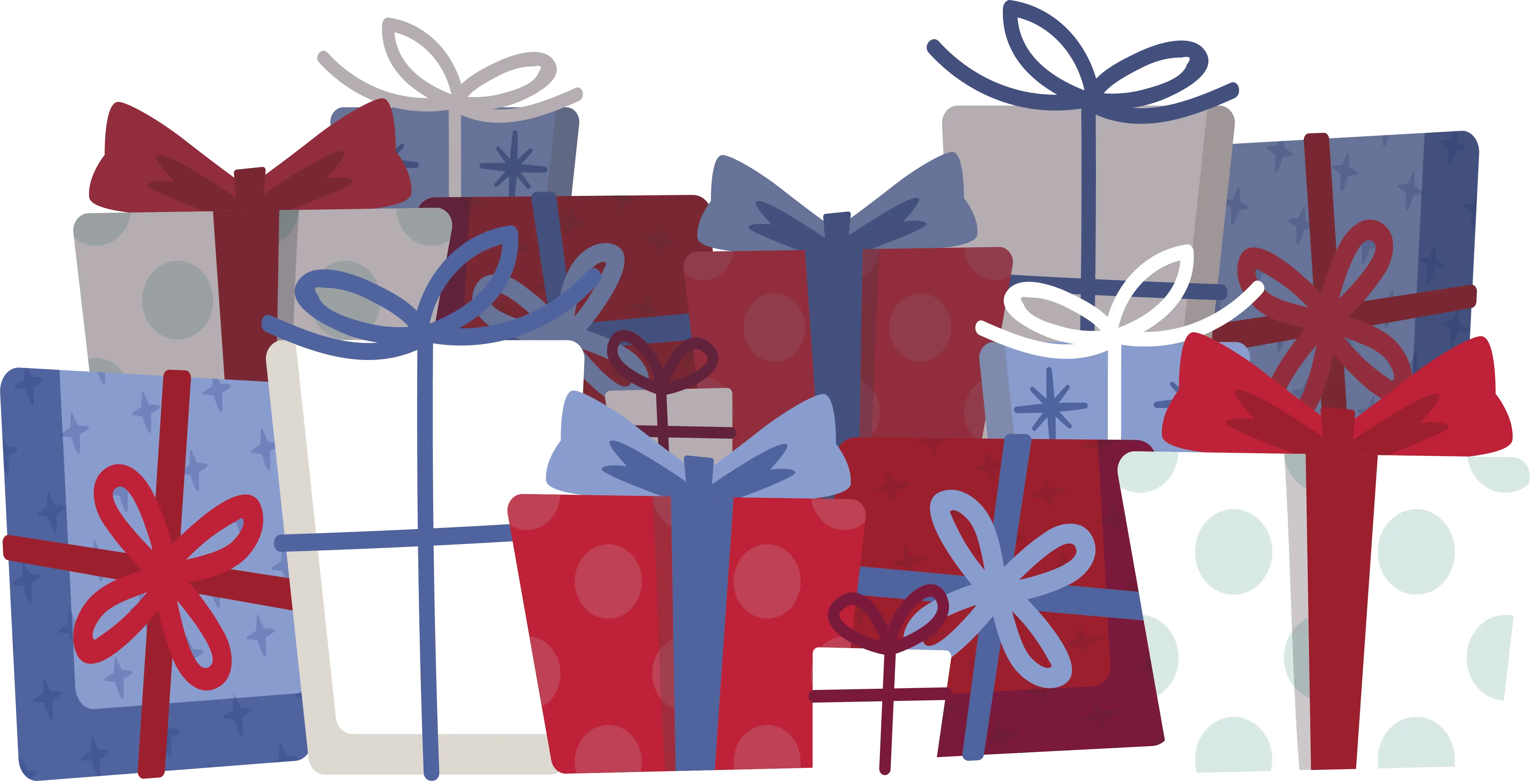 Colorful Holiday Gift Boxes with Bright Ribbons