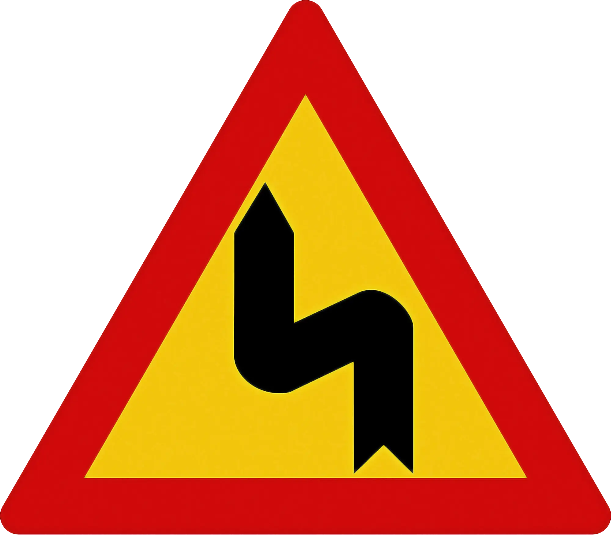 Sharp Turn Warning Road Sign