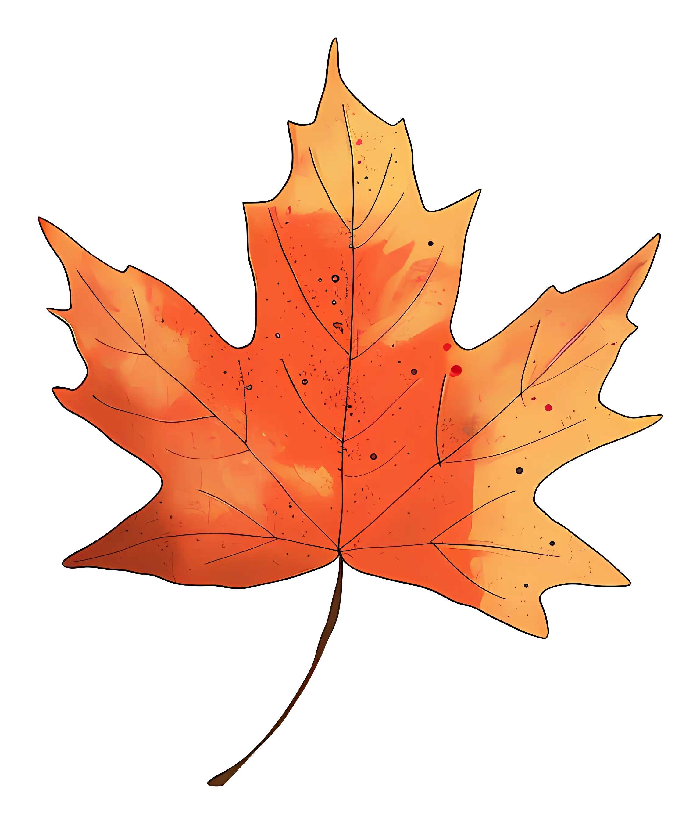Orange Maple Leaf Illustration
