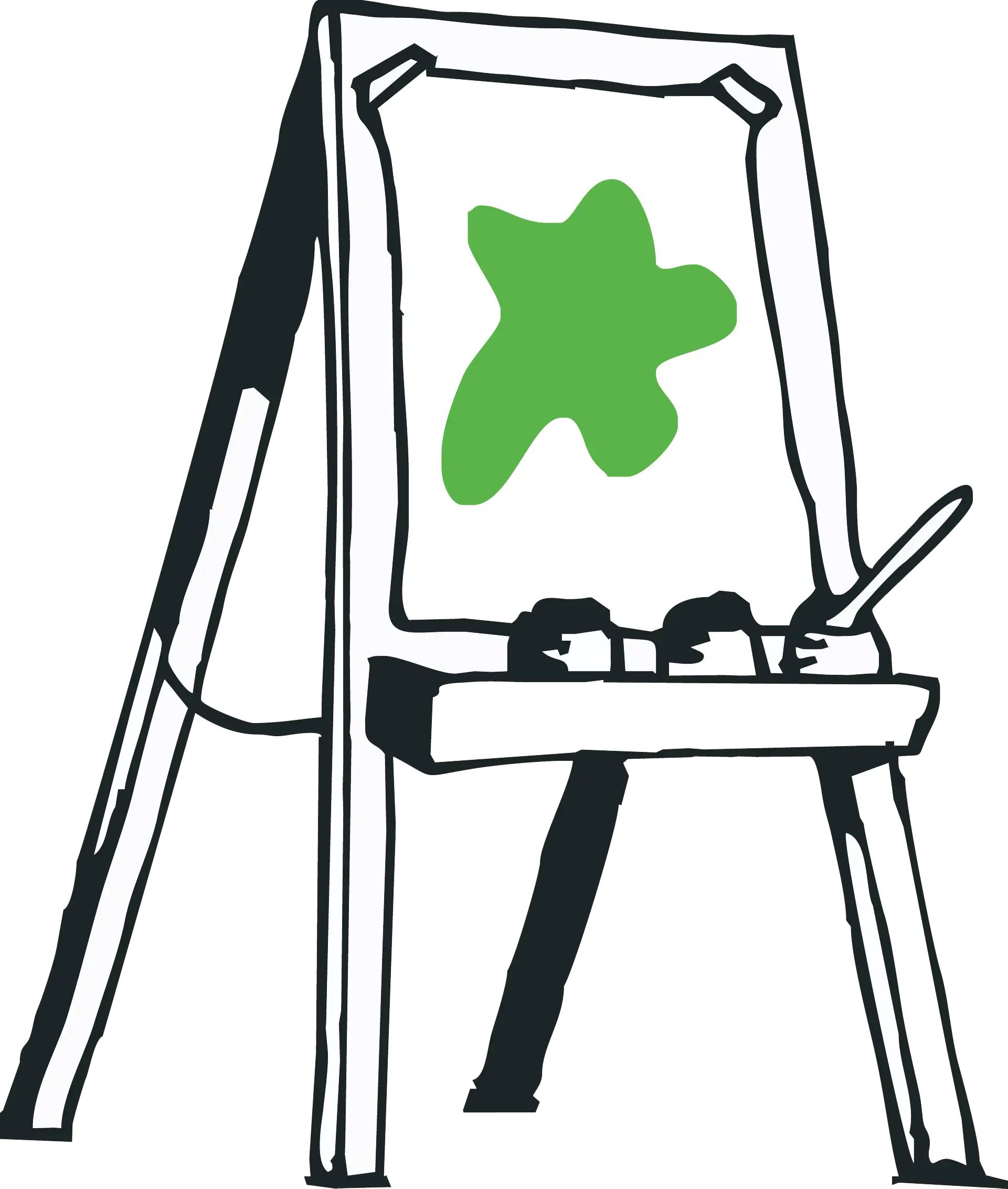 Easel with Green Paint