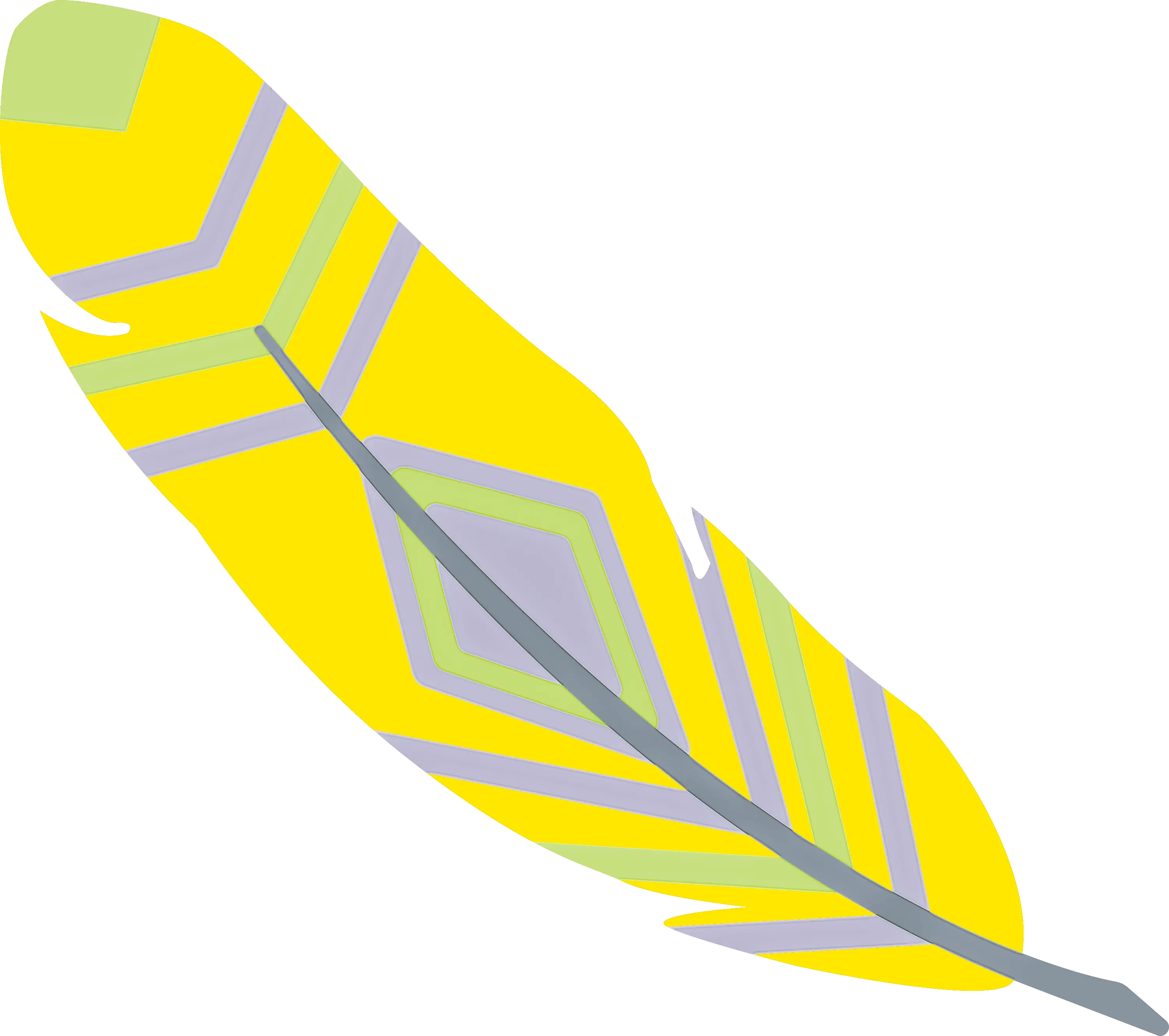 Yellow Patterned Feather Design