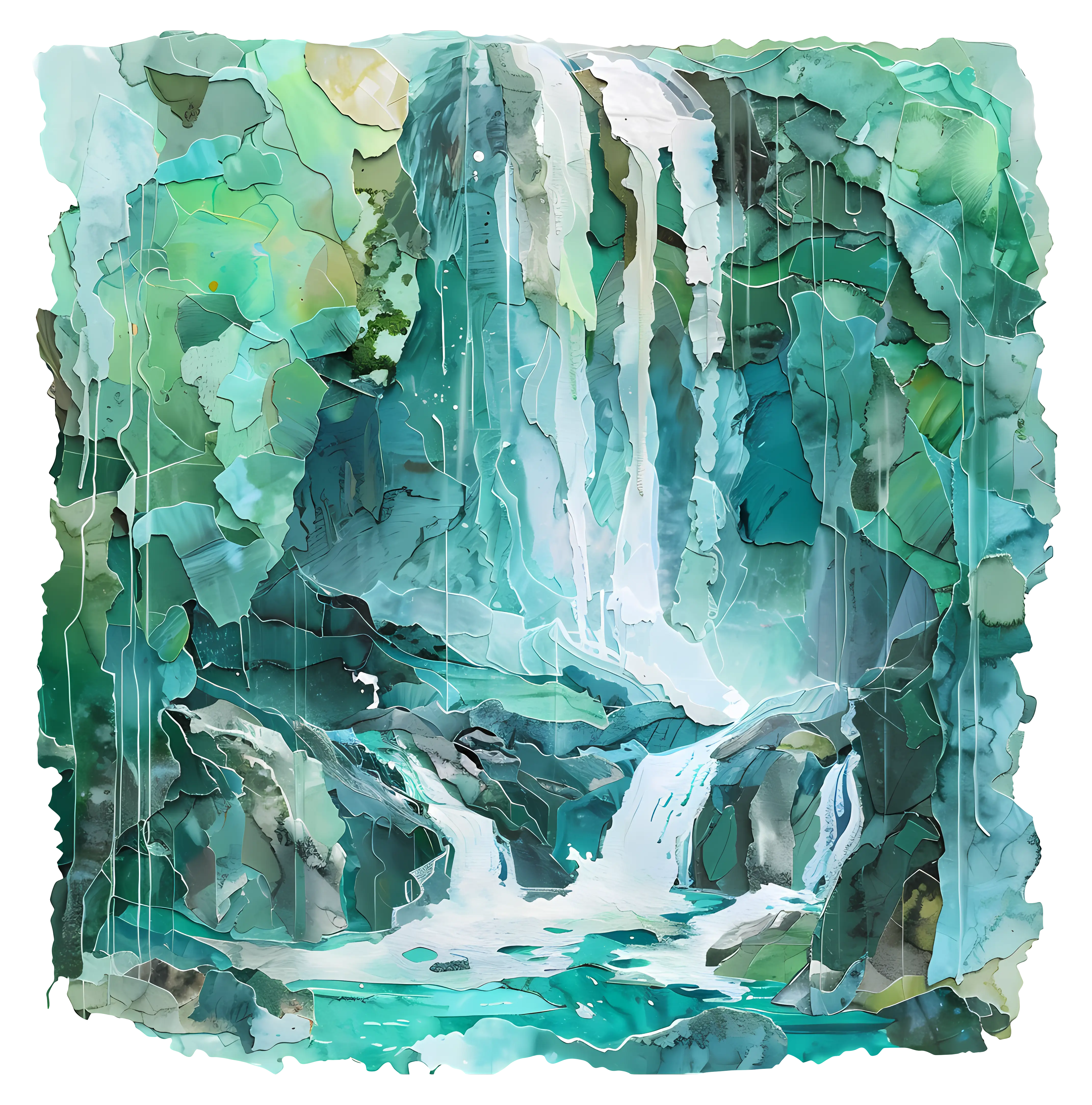 Beautiful Waterfall Illustration