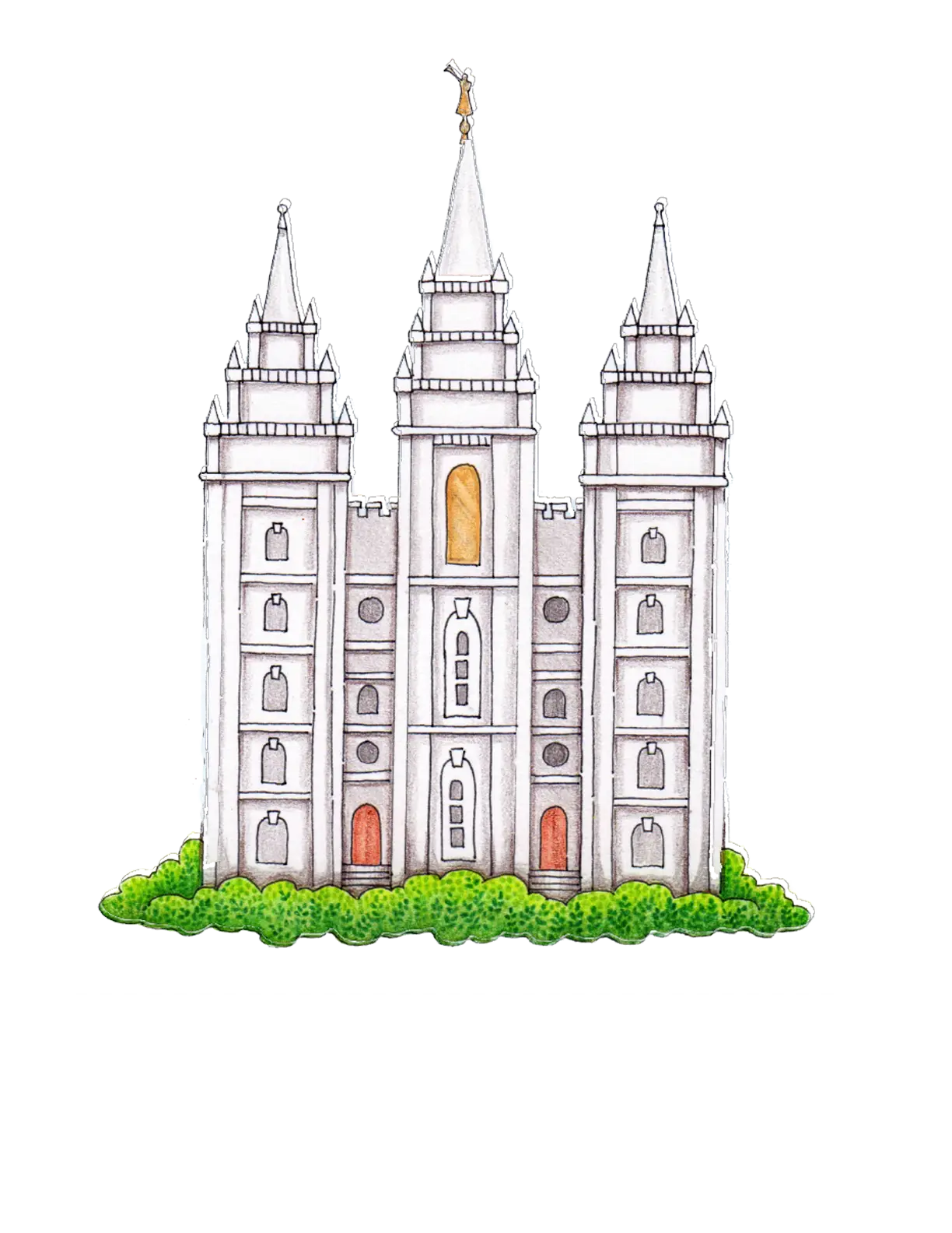 White Artistic Castle with Greenery