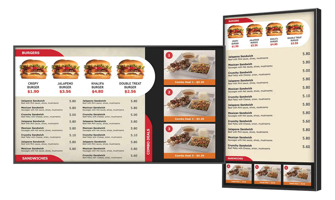 Restaurant Menu Display