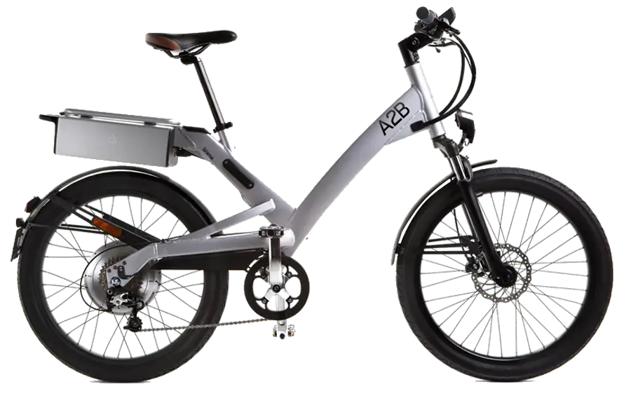 Silver Electric Bike with Battery