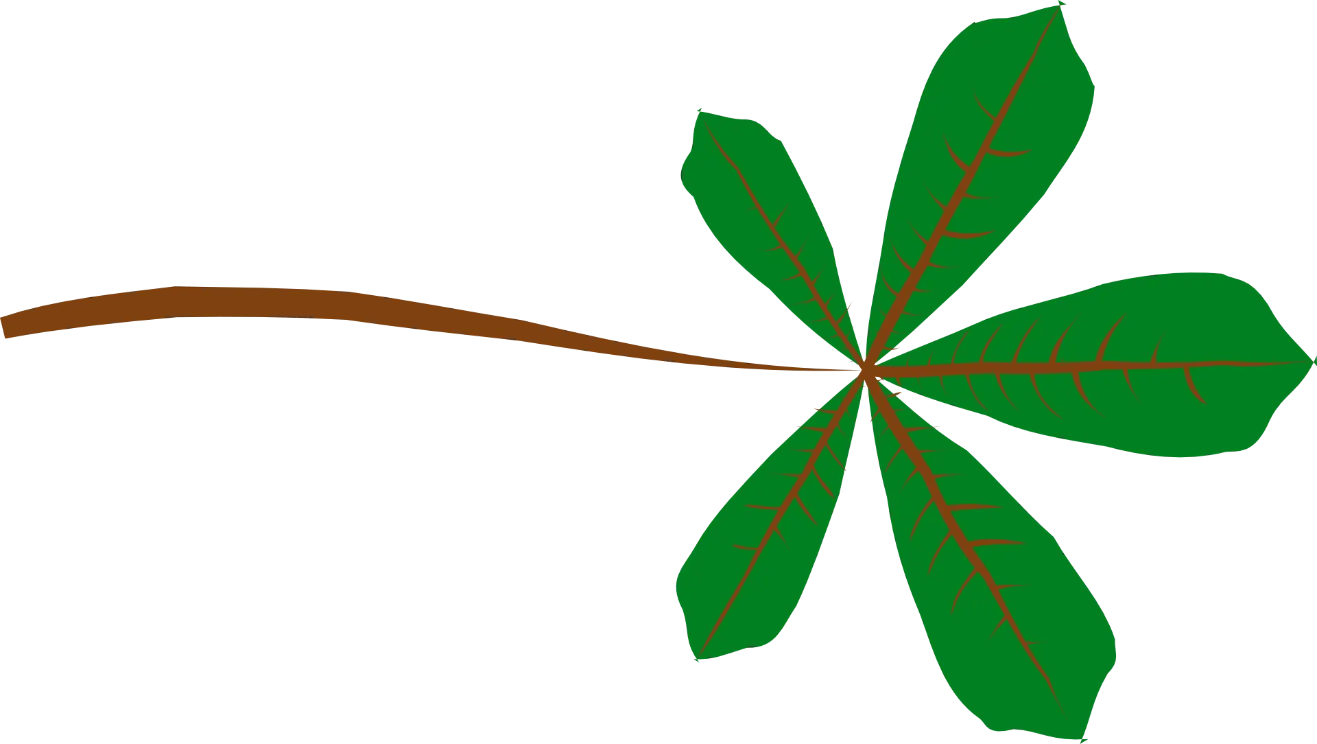 Green Leaf with Stem Design
