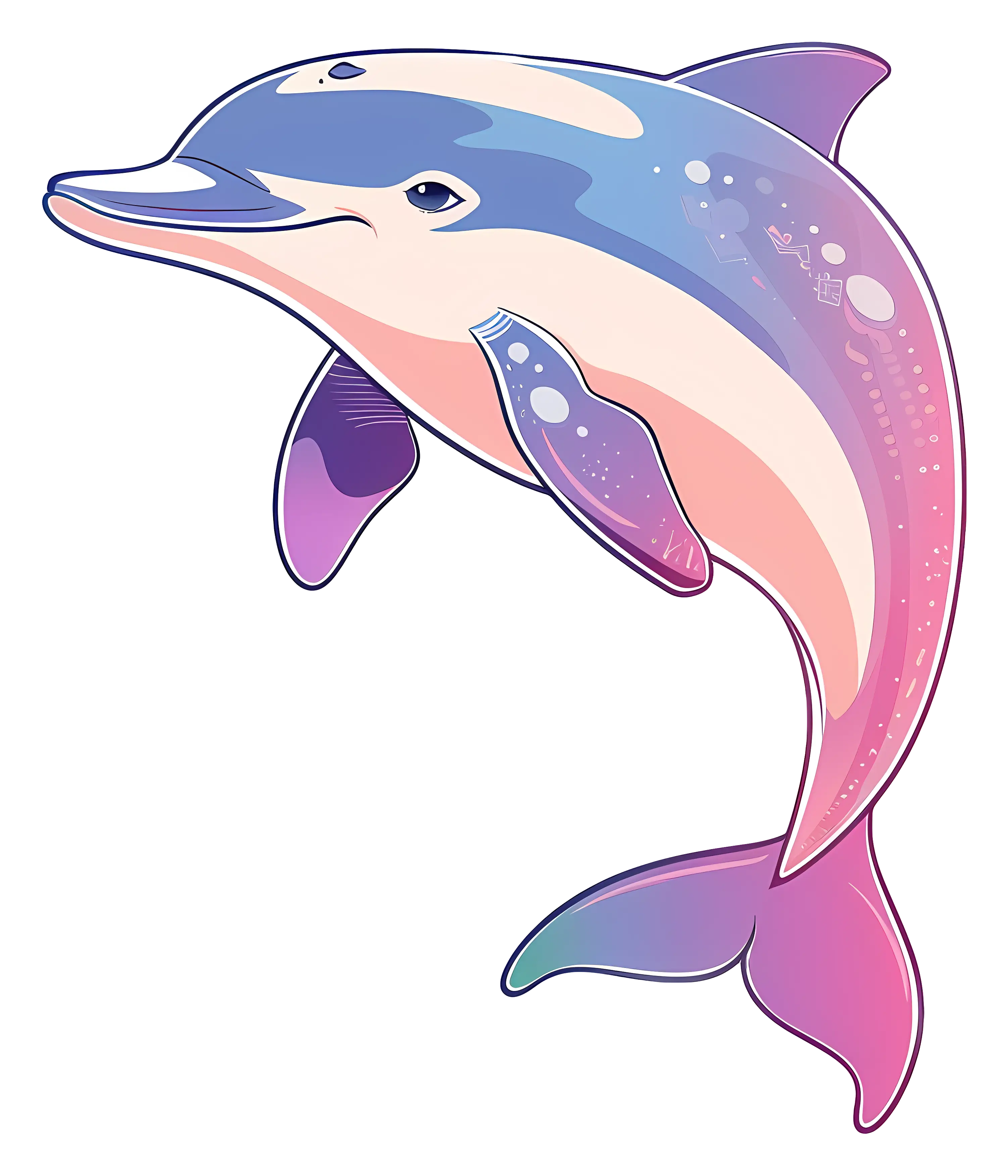 Colorful Cartoon Dolphin Illustration