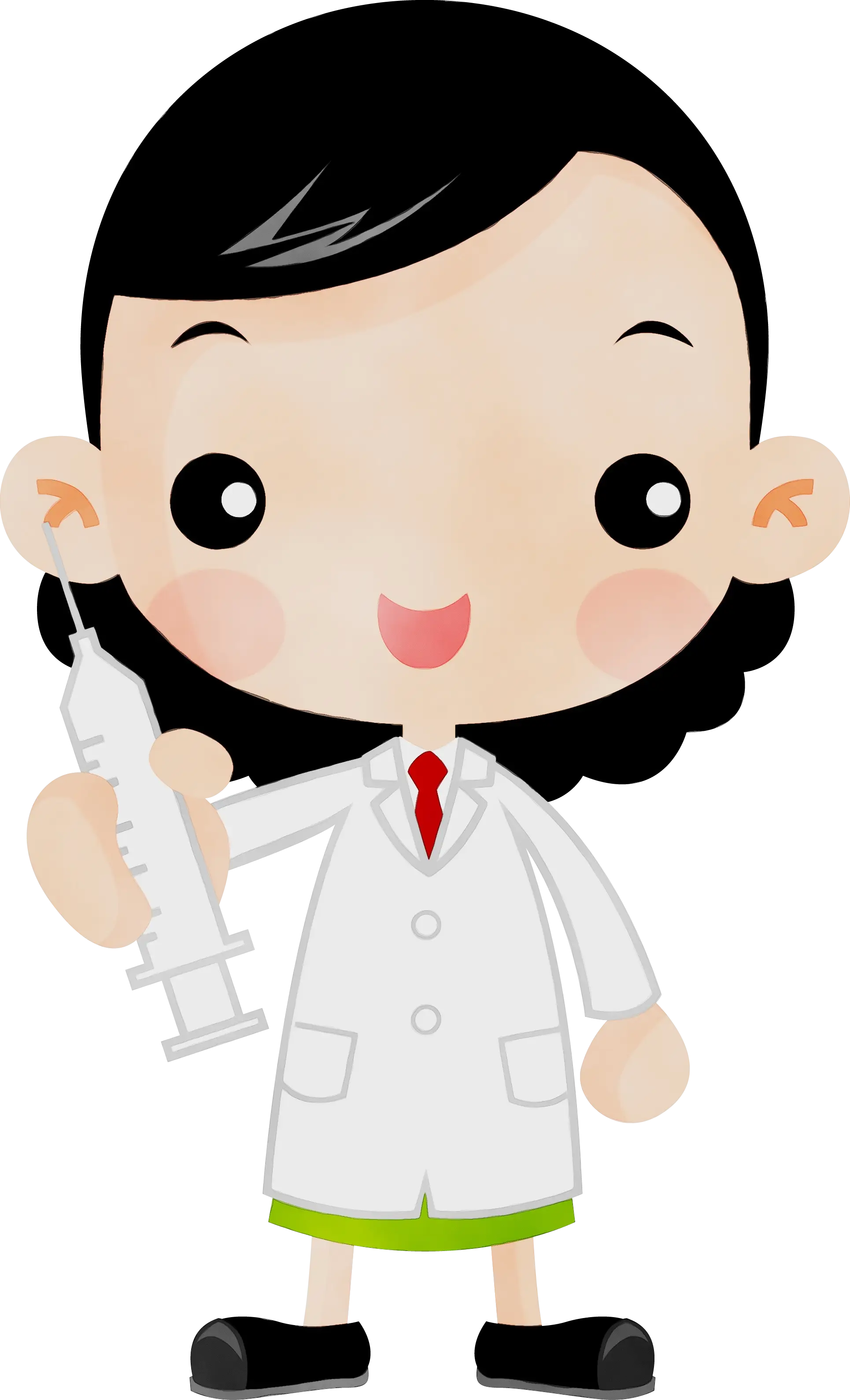Cute Cartoon Nurse with Syringe