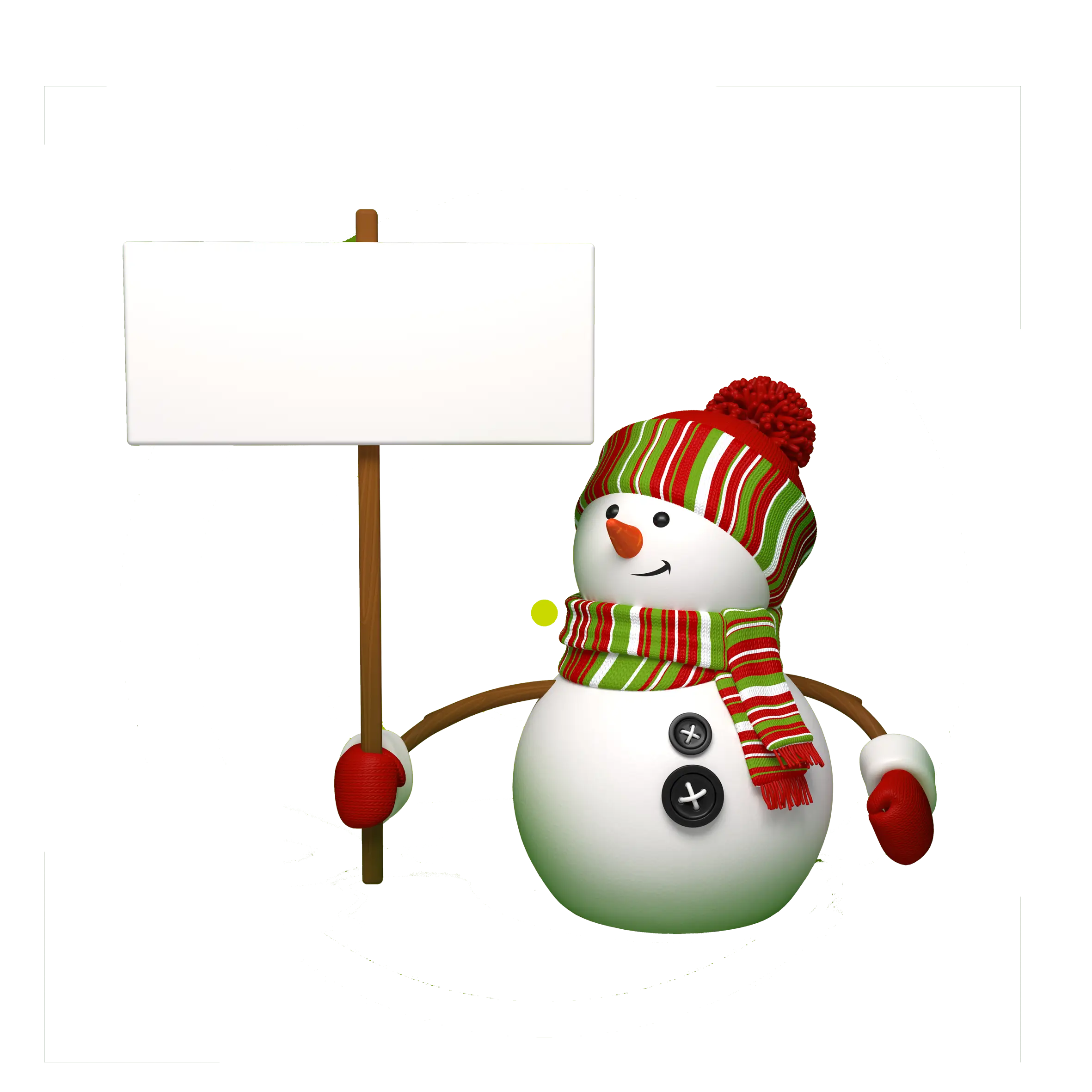 Snowman Holding a Sign