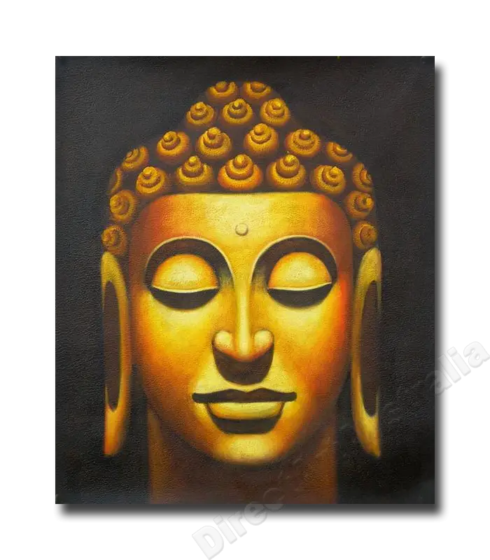 Golden Buddha Face Art