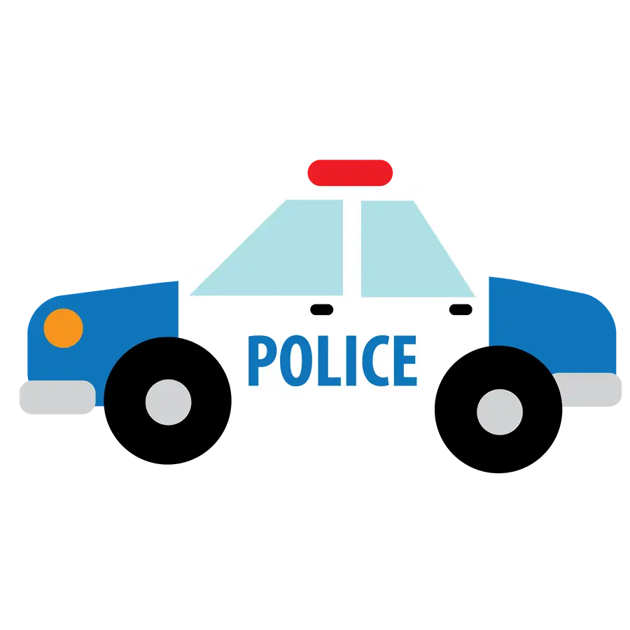 Cartoon Police Car Icon Illustration