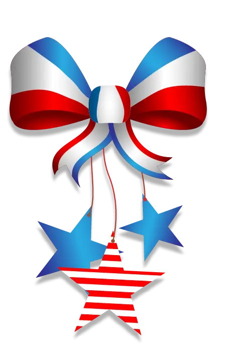 Patriotic Bow with Stars and Stripes